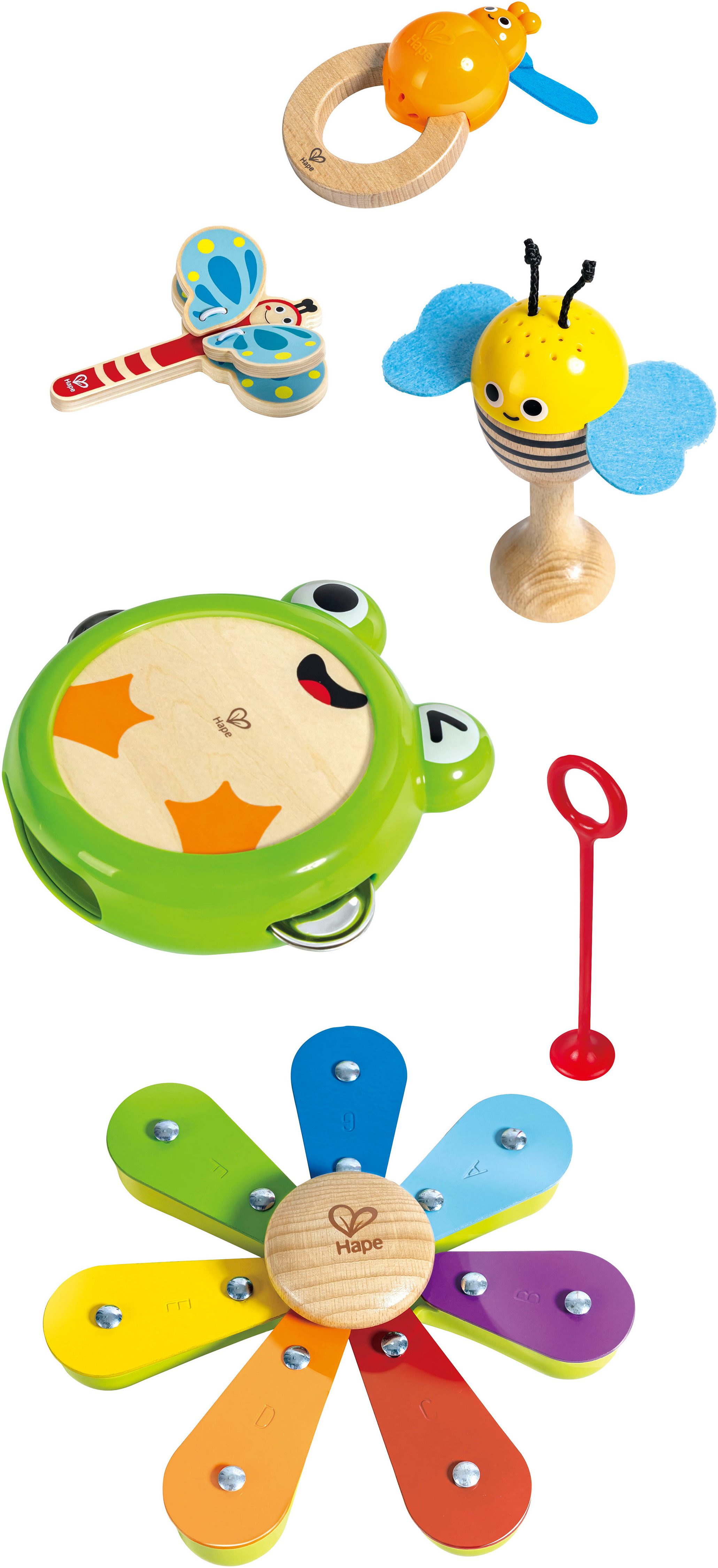 Hape Speelgoed-muziekinstrument Ritme-kit ecru (set)