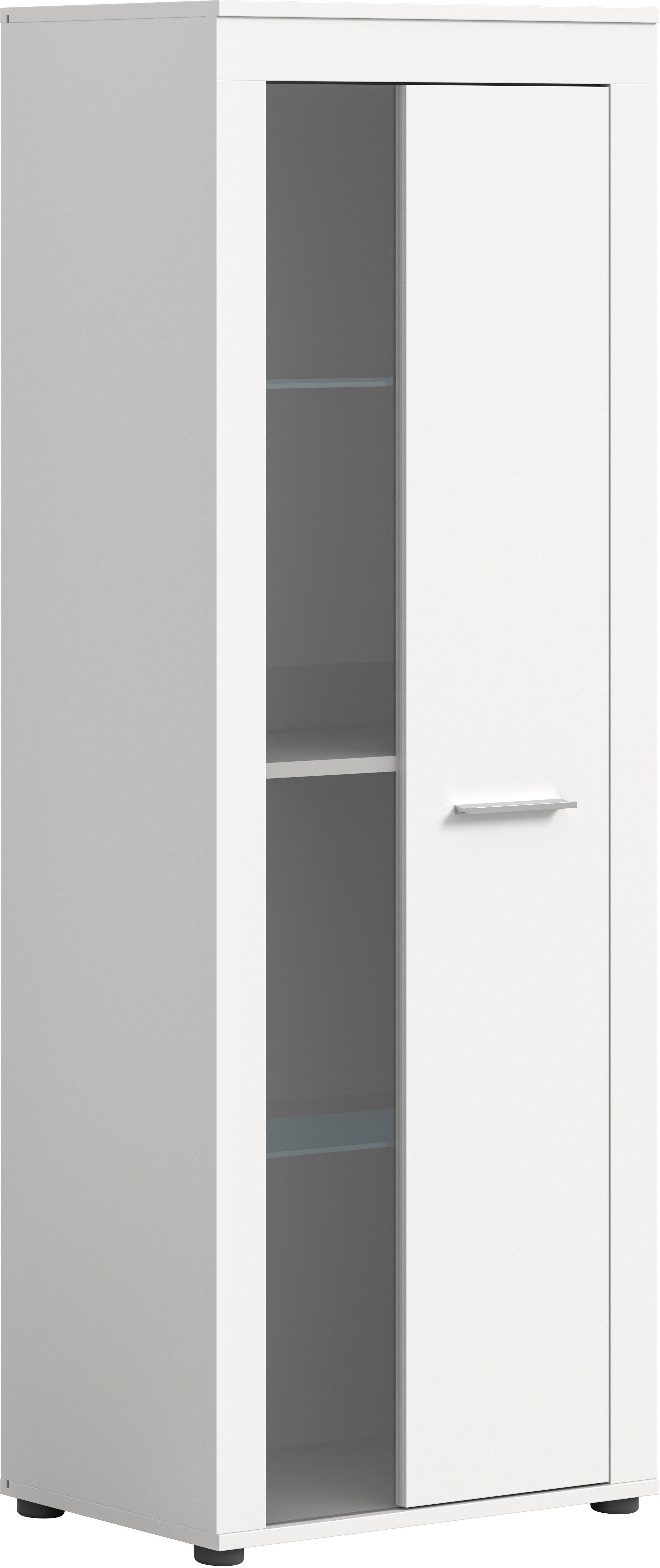 INOSIGN Vitrinekast Aosta, hoogte 159 cm, in verschillende kleuruitvoeringen 1 deur, 3 legplanken, 4 vakken, woonkamer, staande vitrine, glazen vitrine