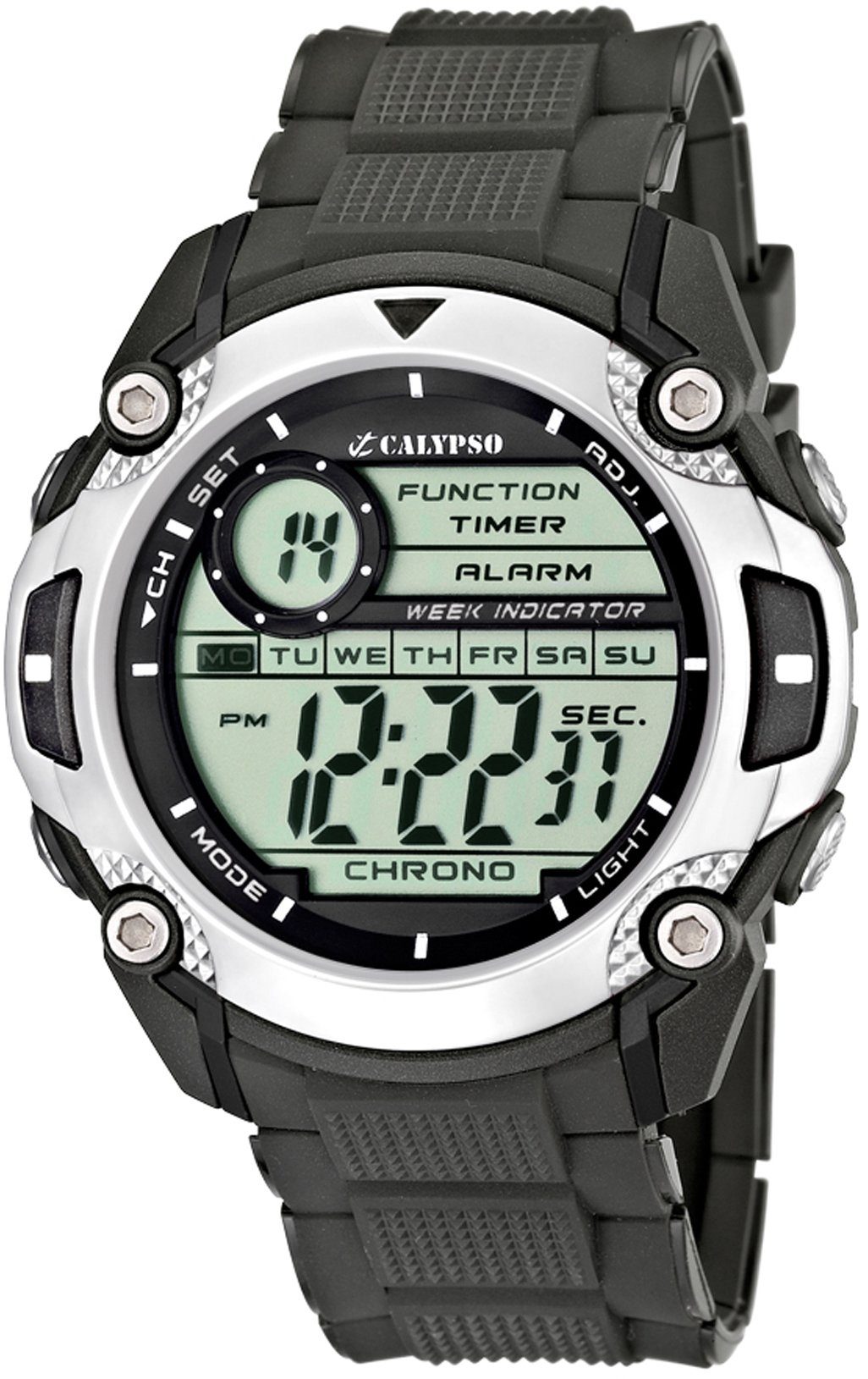 CALYPSO WATCHES Chronograaf Digital For Man Horloge, quartz, herenhorloge, digitaal, datum, stopwatchfunctie heren horloges zwart