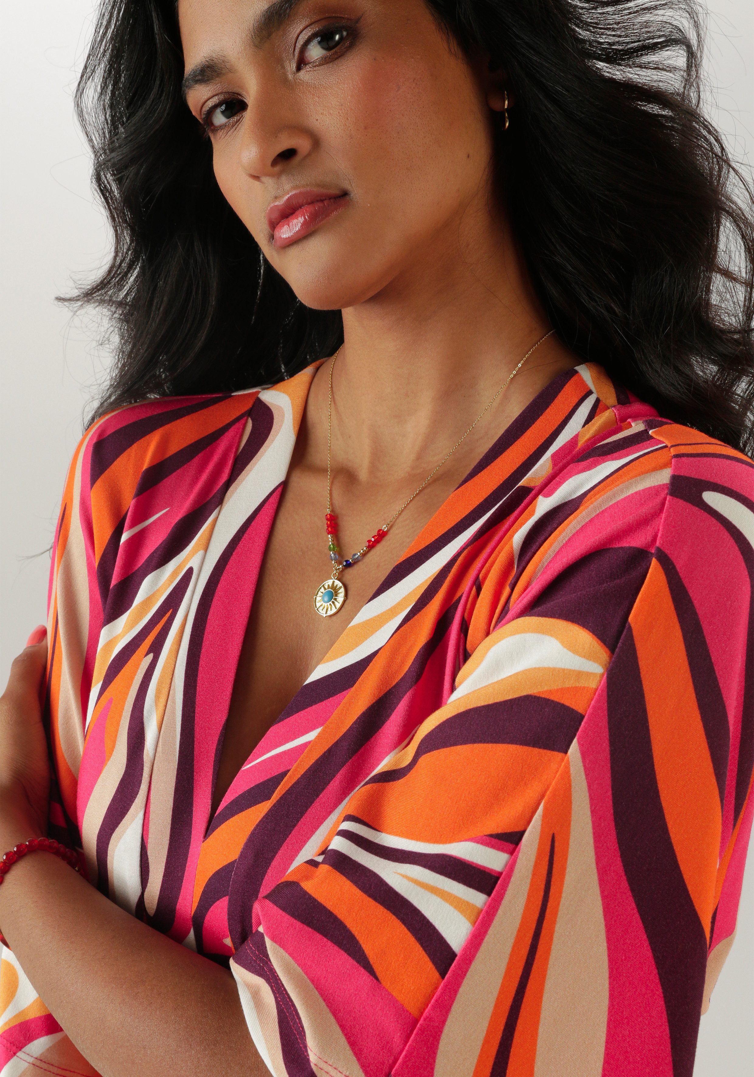Aniston SELECTED Maxi-jurk met wijde 3/4-mouwen - nieuwe collectie
