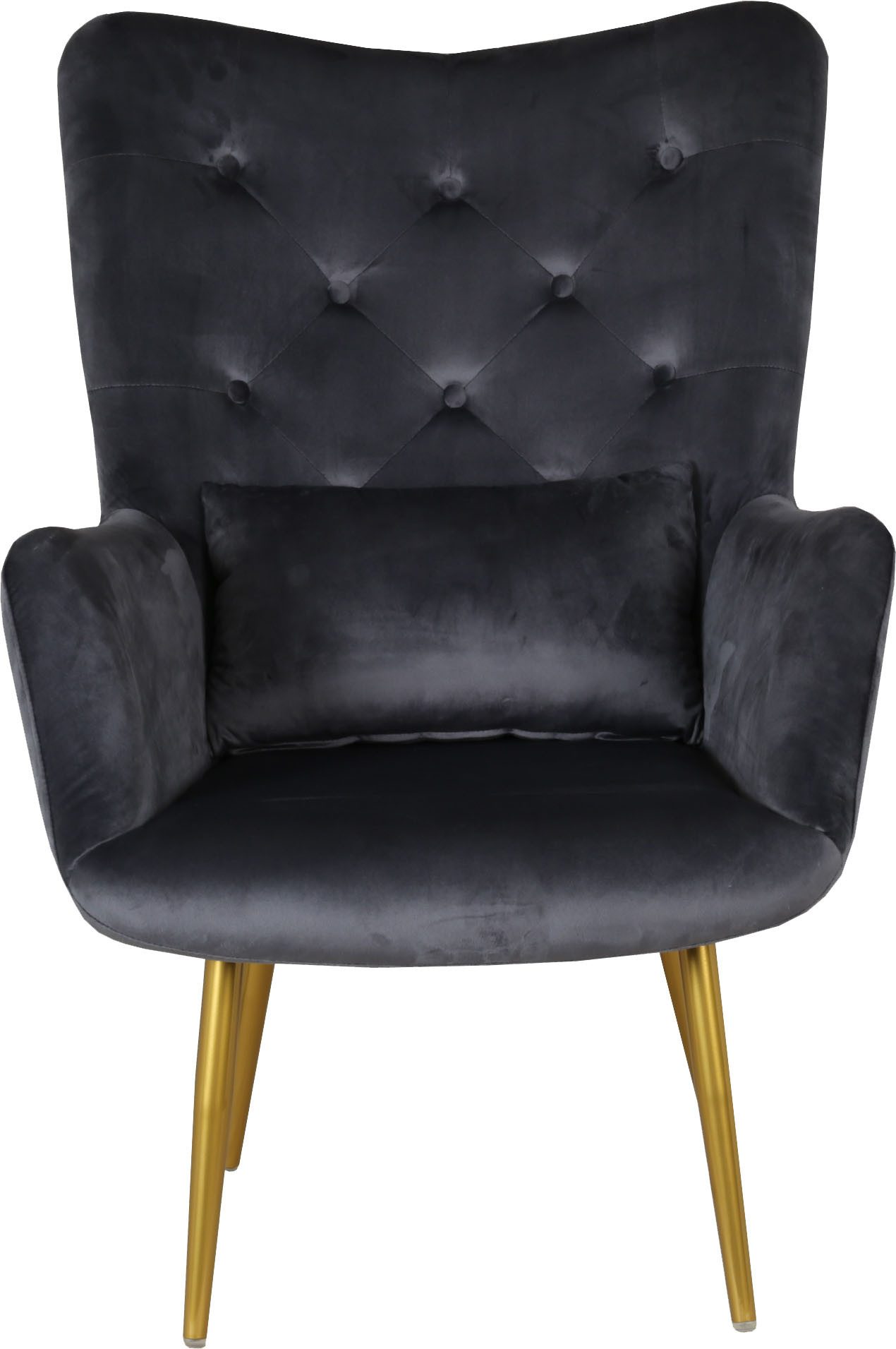 Home affaire Oorfauteuil LITZ in droomachtig fluweel, relaxstoel met poef,