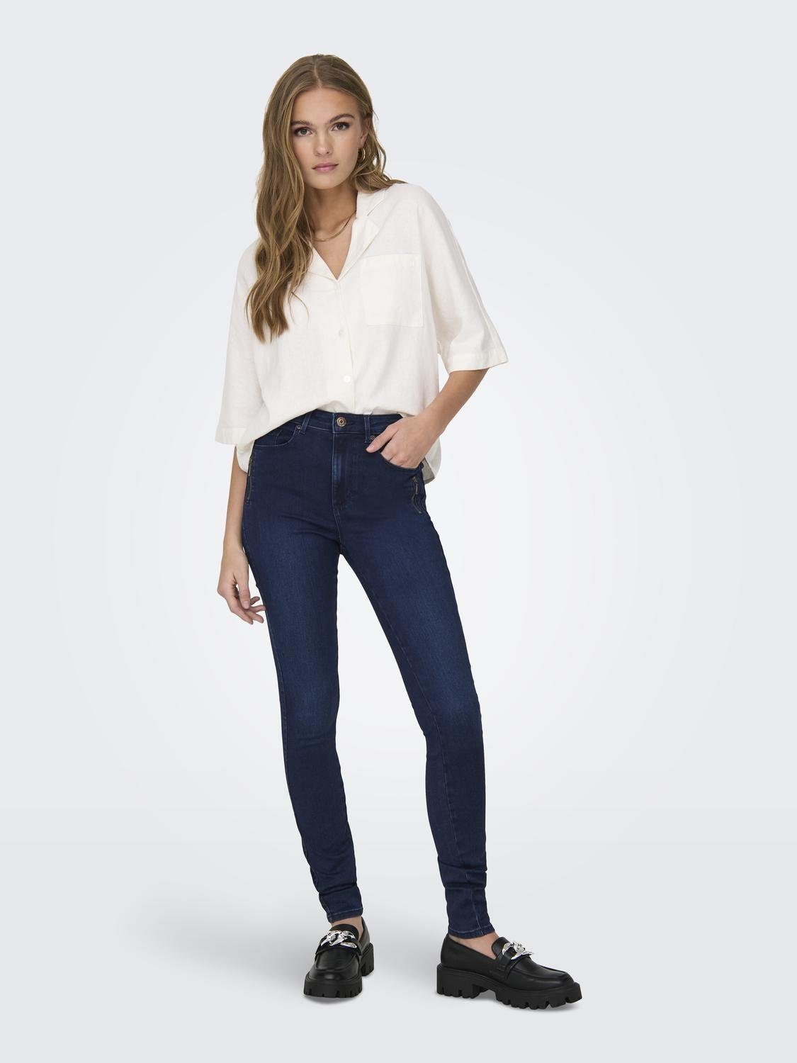 Only High-waist jeans ONLROYAL HW SK ZIP POC DNM PIM