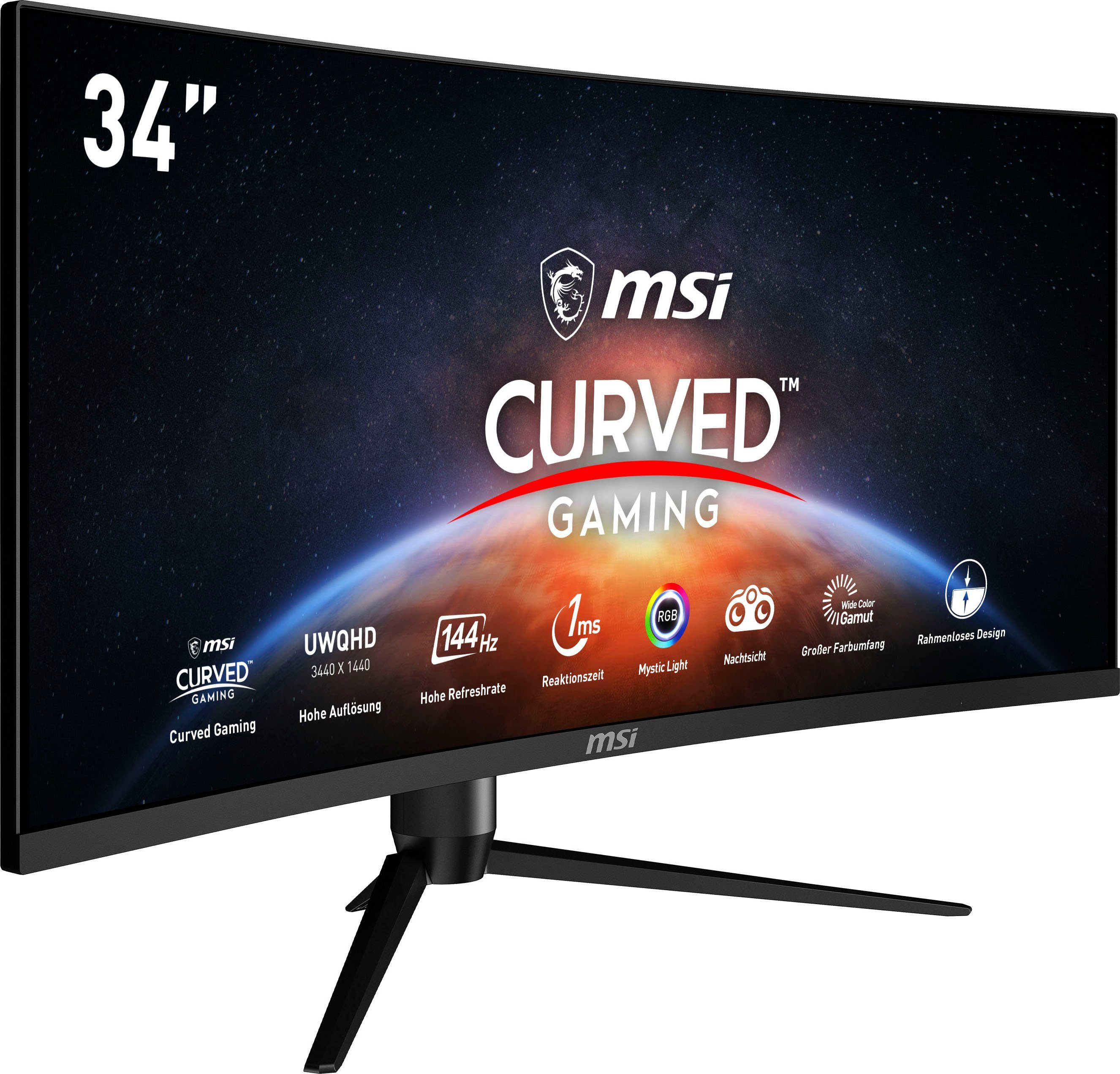 MSI Curved-gaming-ledscherm Optix MAG342CQR, 86 cm / 34", UWQHD