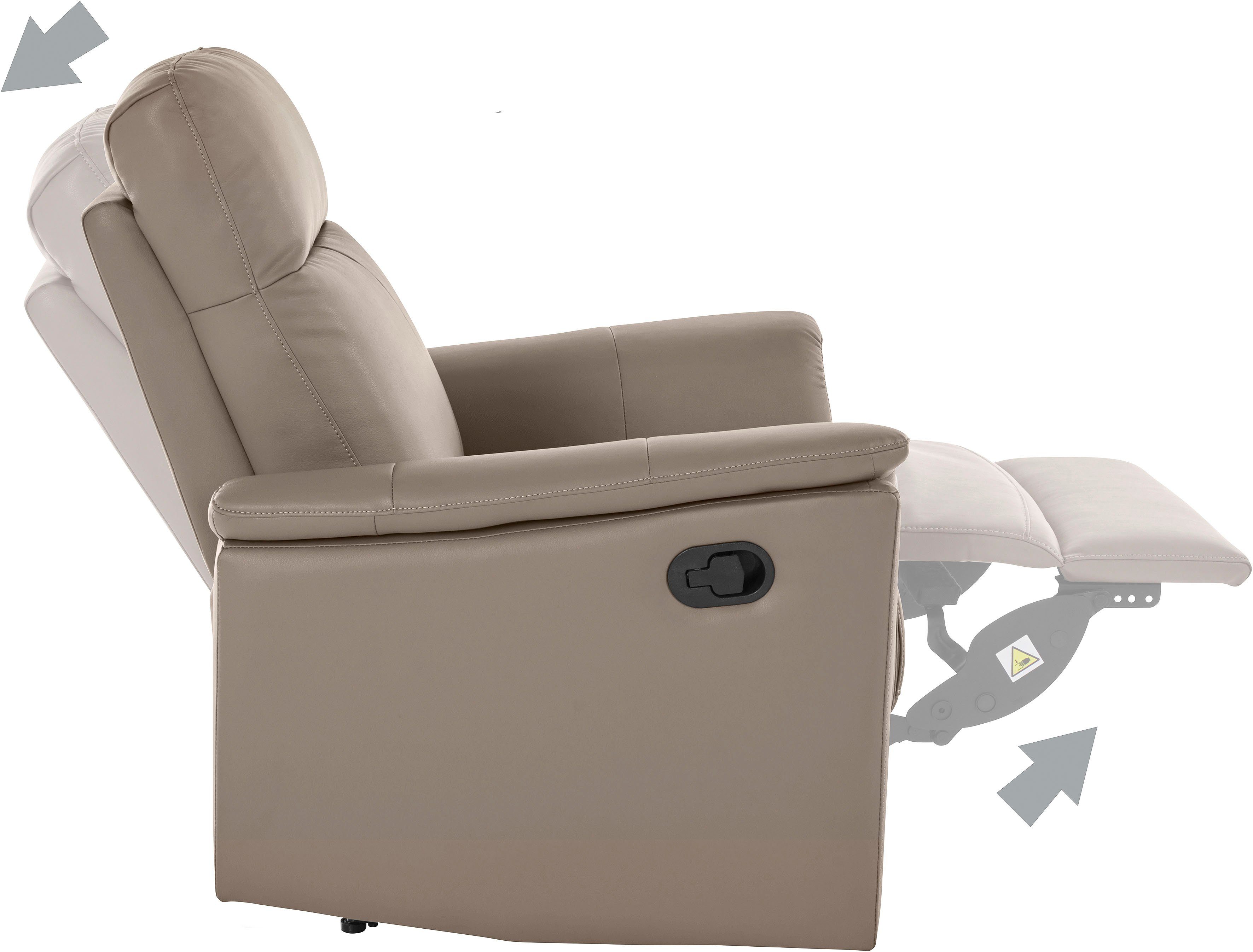 Home affaire Relaxfauteuil Southbrook, TV-stoel met slaapfunctie, woonkamer, functie-stoel