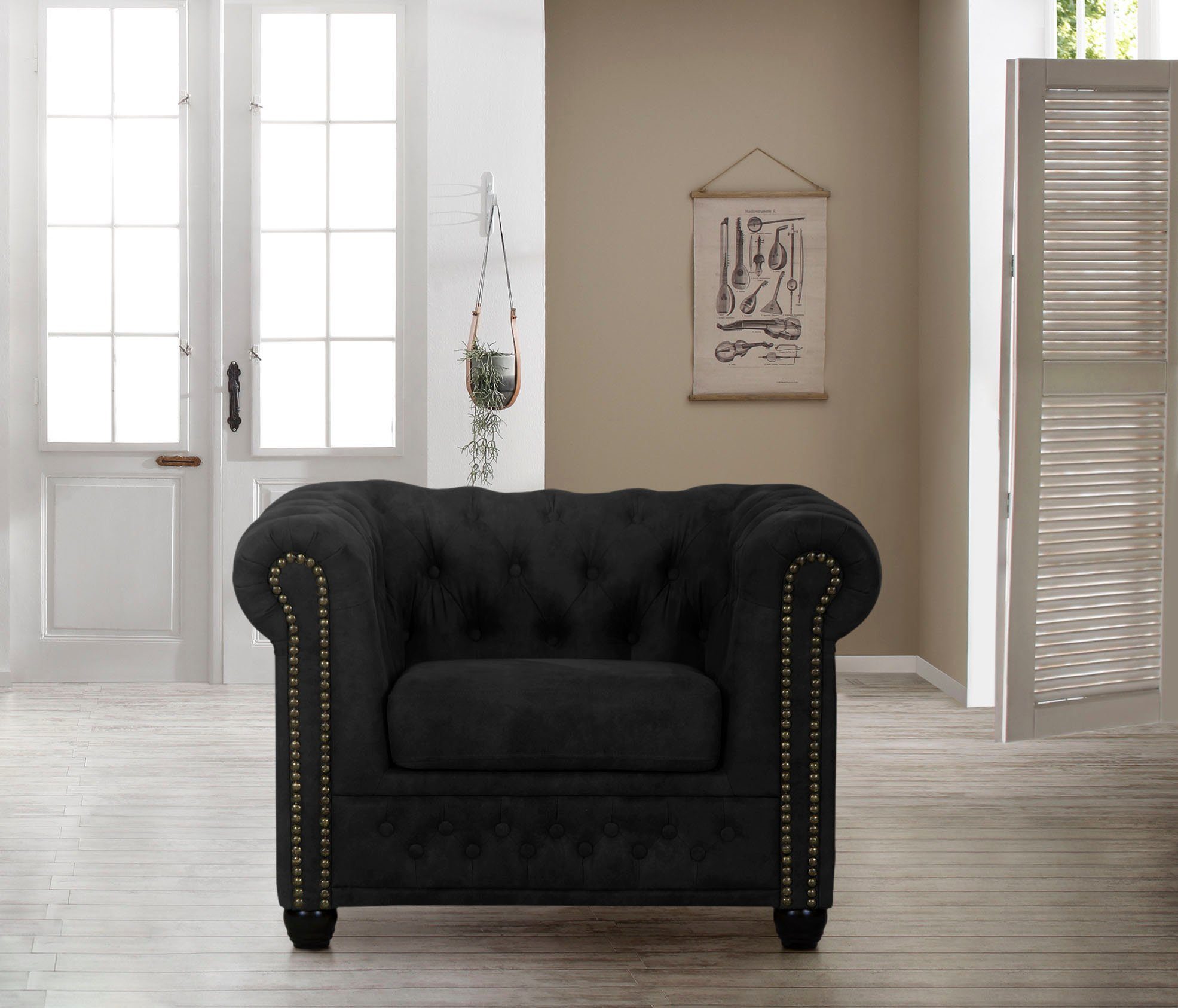 Home affaire Chesterfield-fauteuil Rysum geschikt voor de "rysum" serie b / d / h: 94/86/72 cm