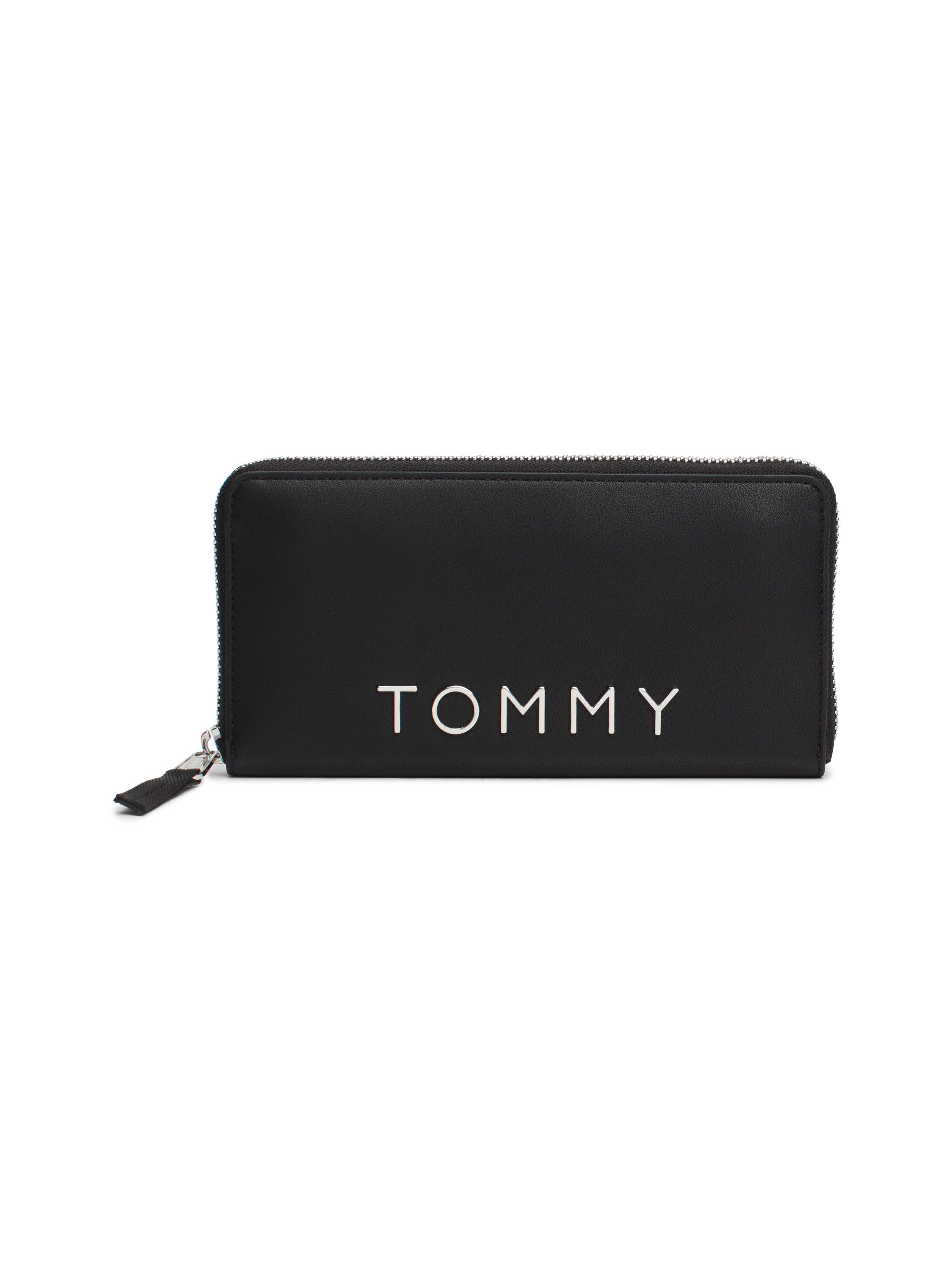 Tommy Hilfiger Chique Minimalistische Portemonnee voor Moderne Vrouwen Black Dames