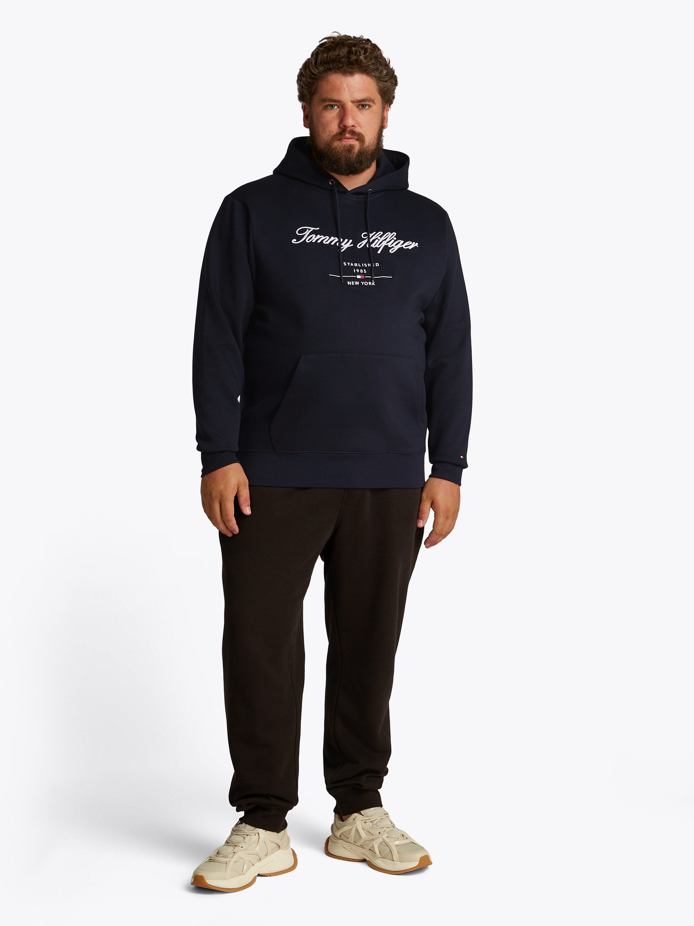 Tommy Hilfiger Sweatshirt BT-SCRIPT LOGO HOODY-B in grote maten, logoborduring