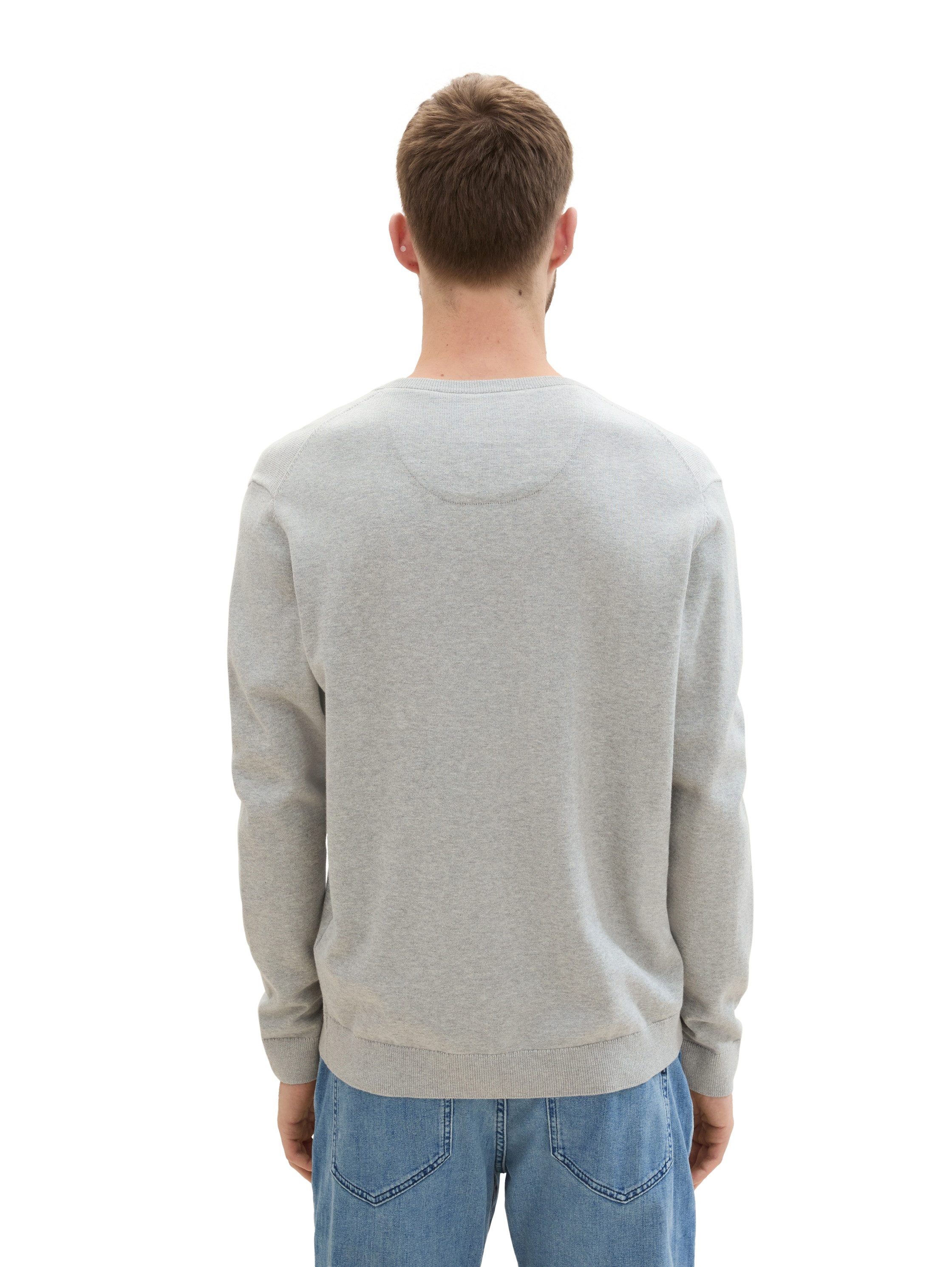 Tom Tailor Trui met V-hals met klein logoborduursel