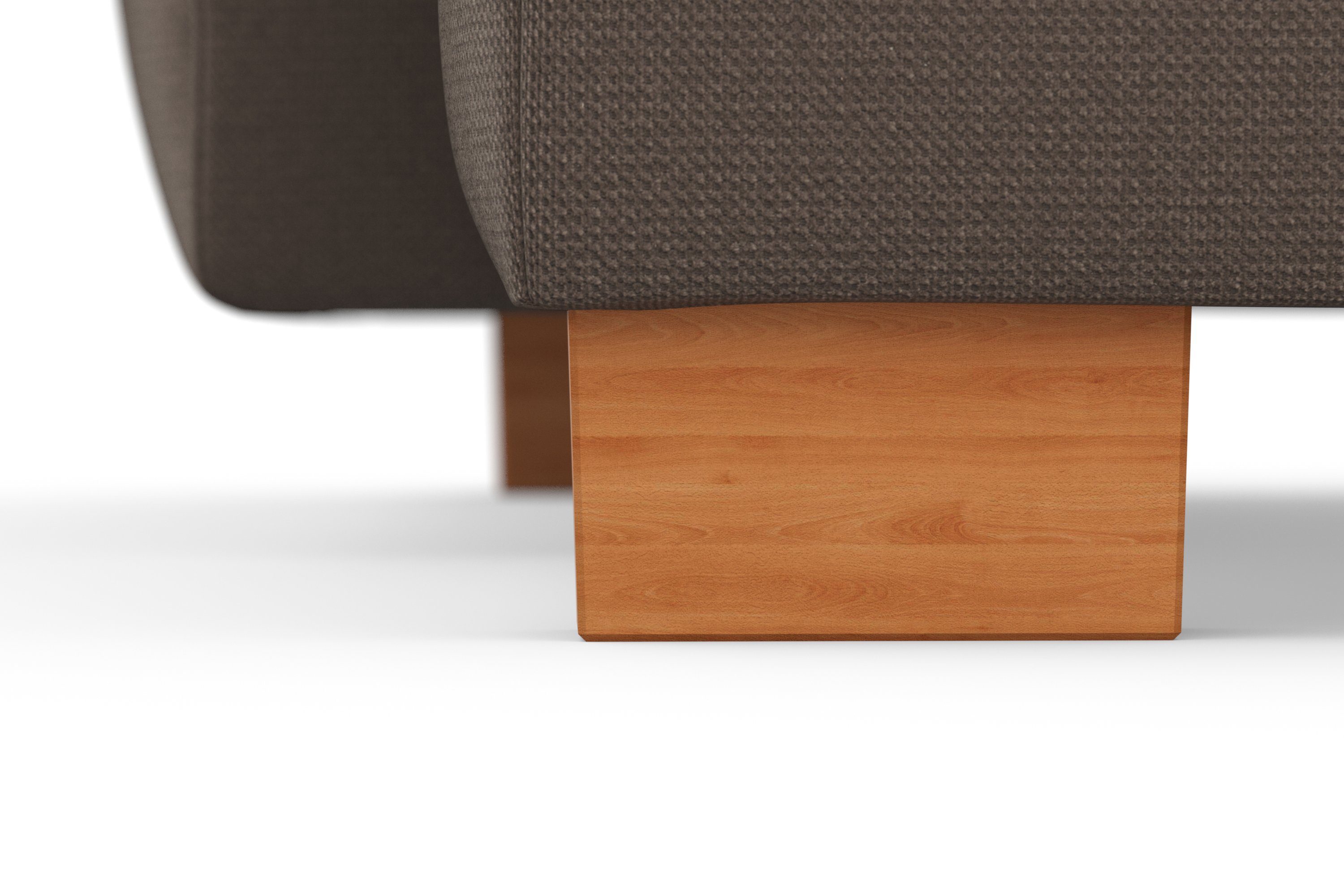 sit&more Zithoek Dundee U-vorm met binnenvering en massief houten poten, naar keuze met verstelbare hoofdsteun