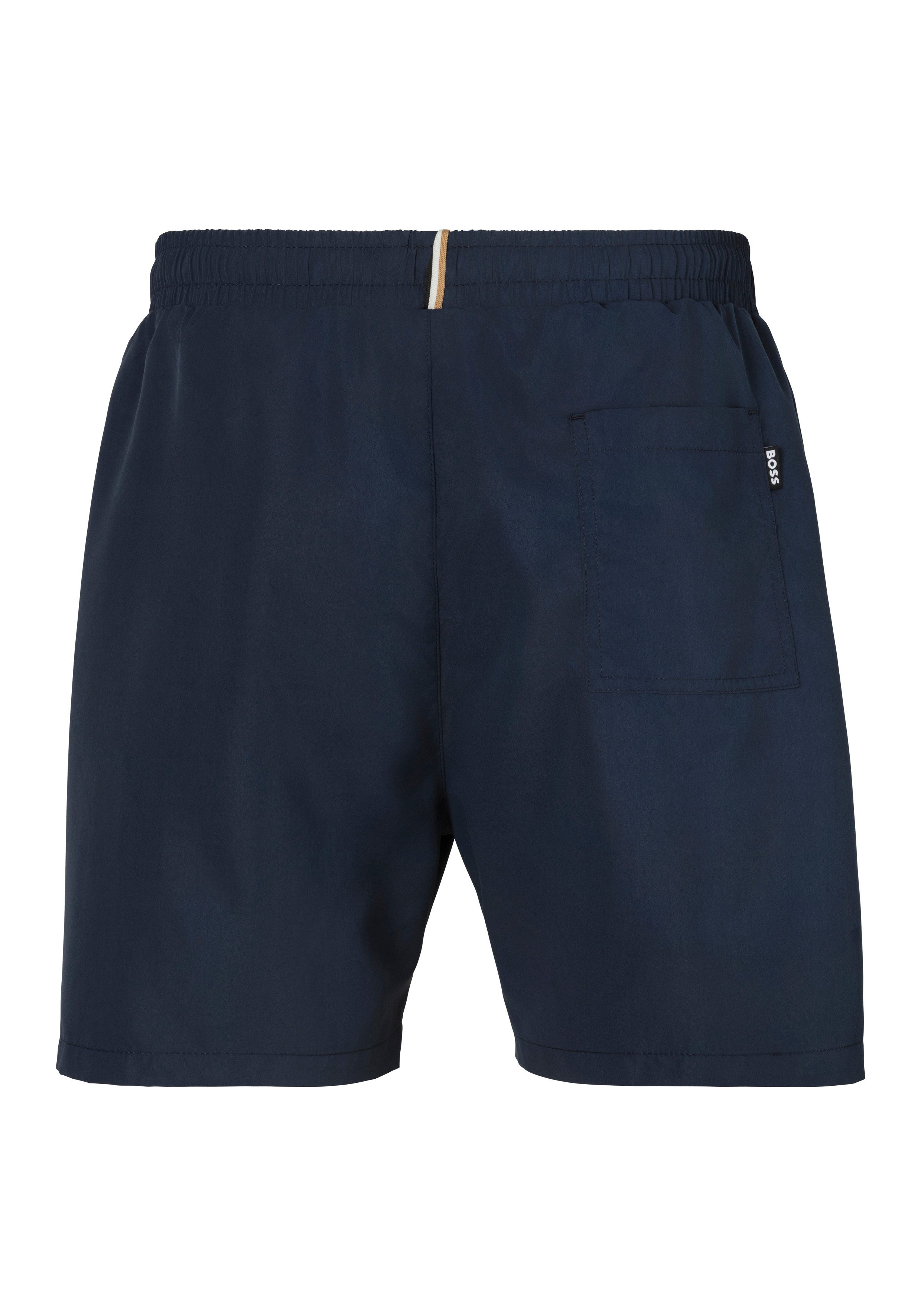 BOSS Zwemshort Dolphin met contraststrepen opzij