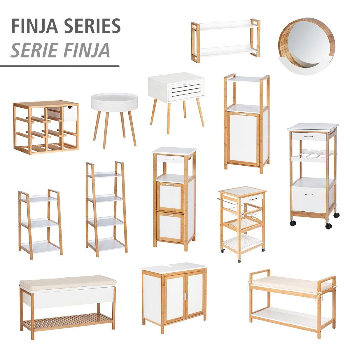 WENKO Pakketwagen Finja 3 plateaus, 1 ophangmogelijkheid, 1 mand, 1 lade