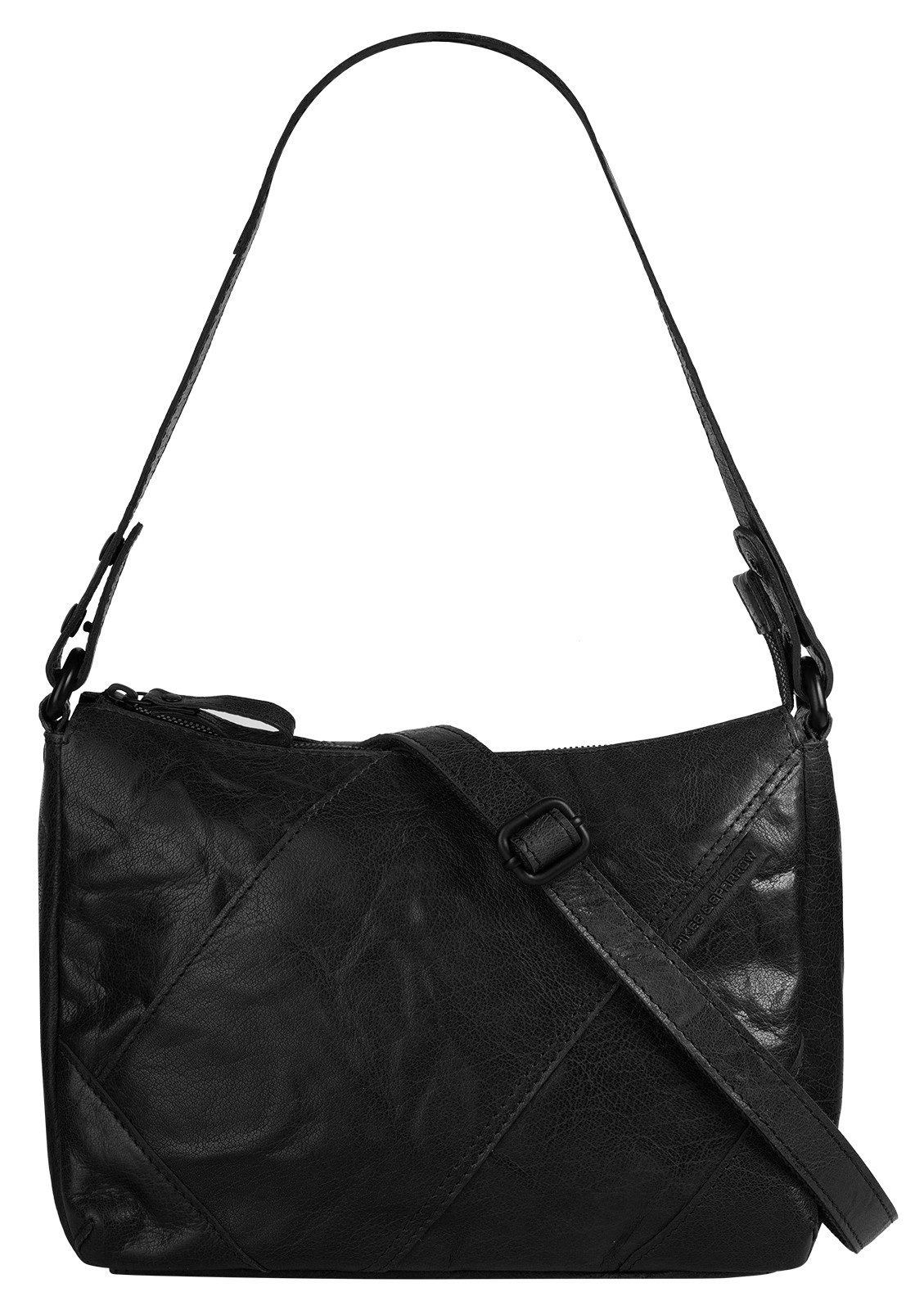 Spikes & Sparrow Schoudertas echt leder dames tassen zwart