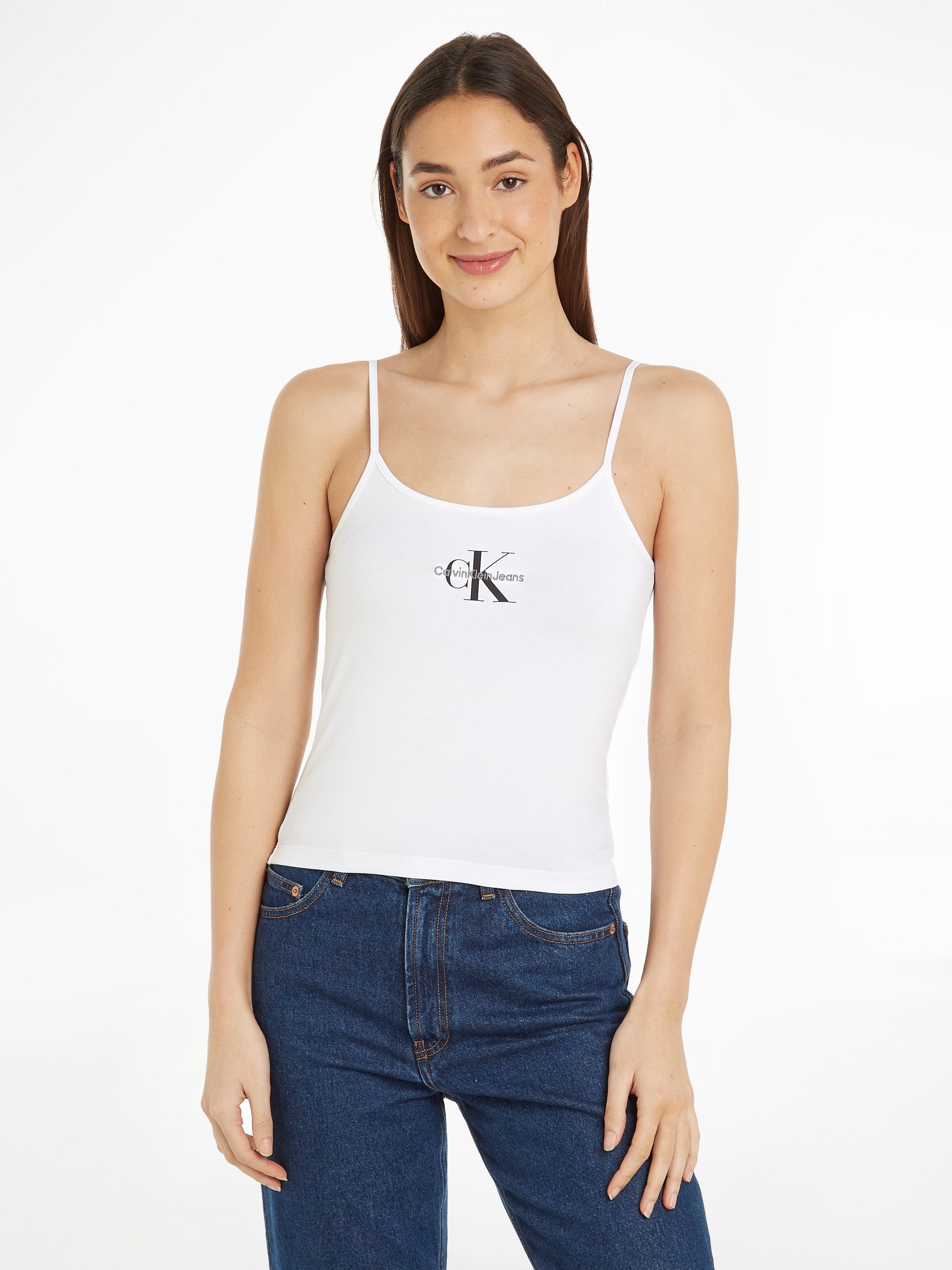 Calvin Klein Jeans Strappy Tanktop voor Dames White Dames