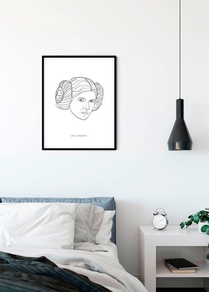 Komar Wanddecoratie Star Wars Classic Force Faces Leia Wanddecoratie voor de kinderkamer - zonder lijst (1 stuk)