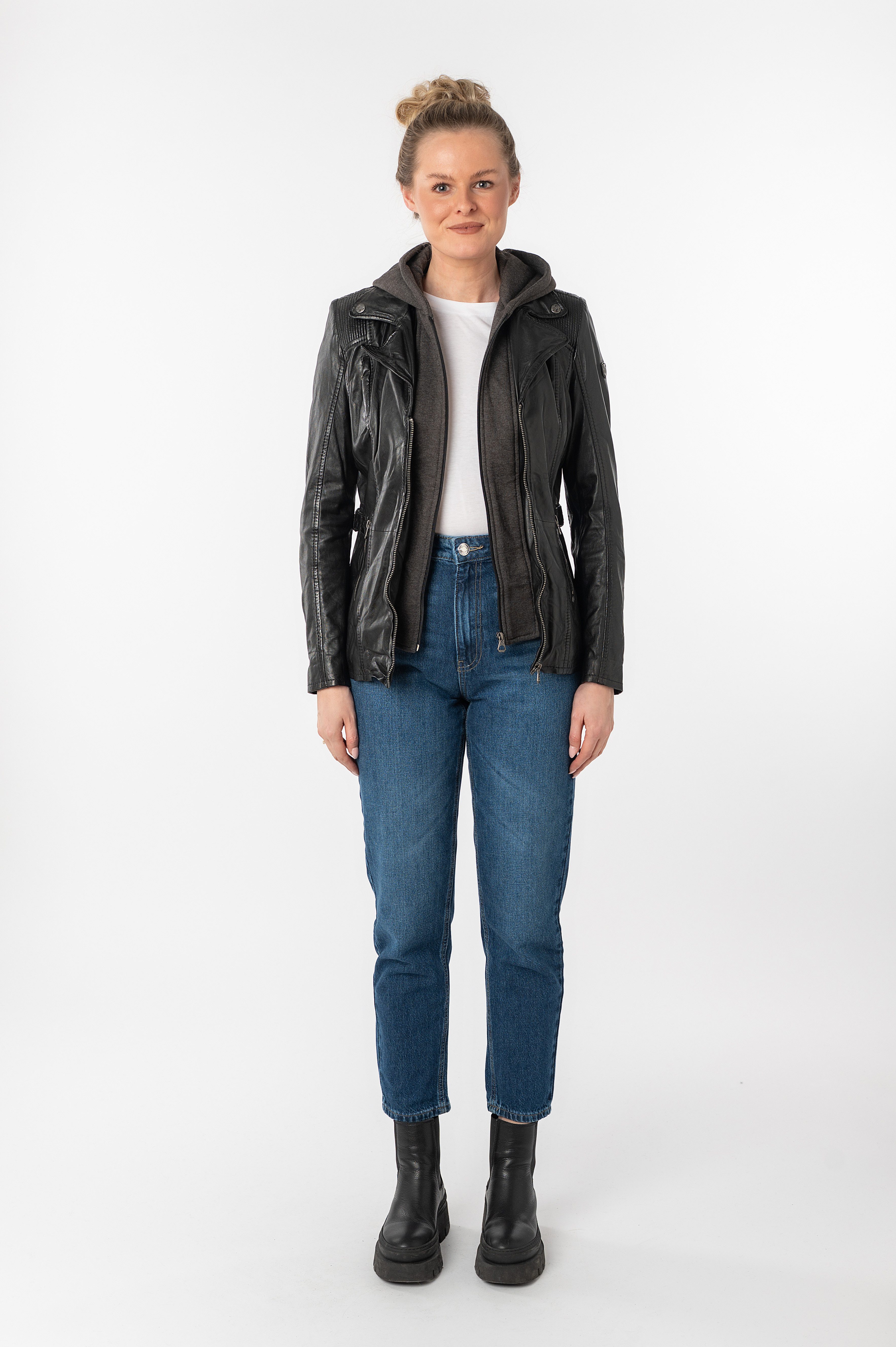 Mauritius Leren jack Adelyn 2-in-1 leren jack