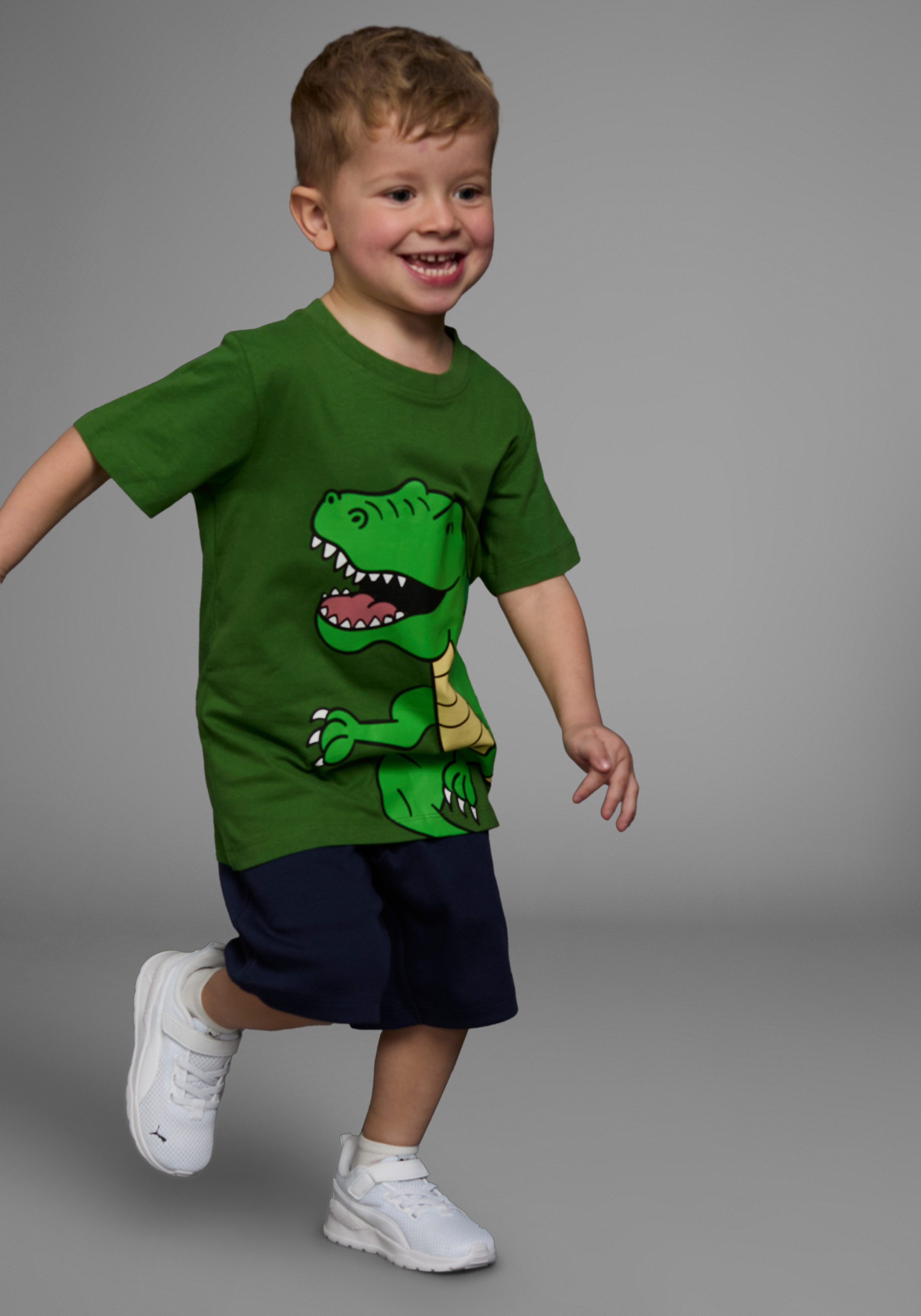 KIDSWORLD T-shirt Dinosaurus Korte mouwen, basic pasvorm, bedrukt, ronde hals