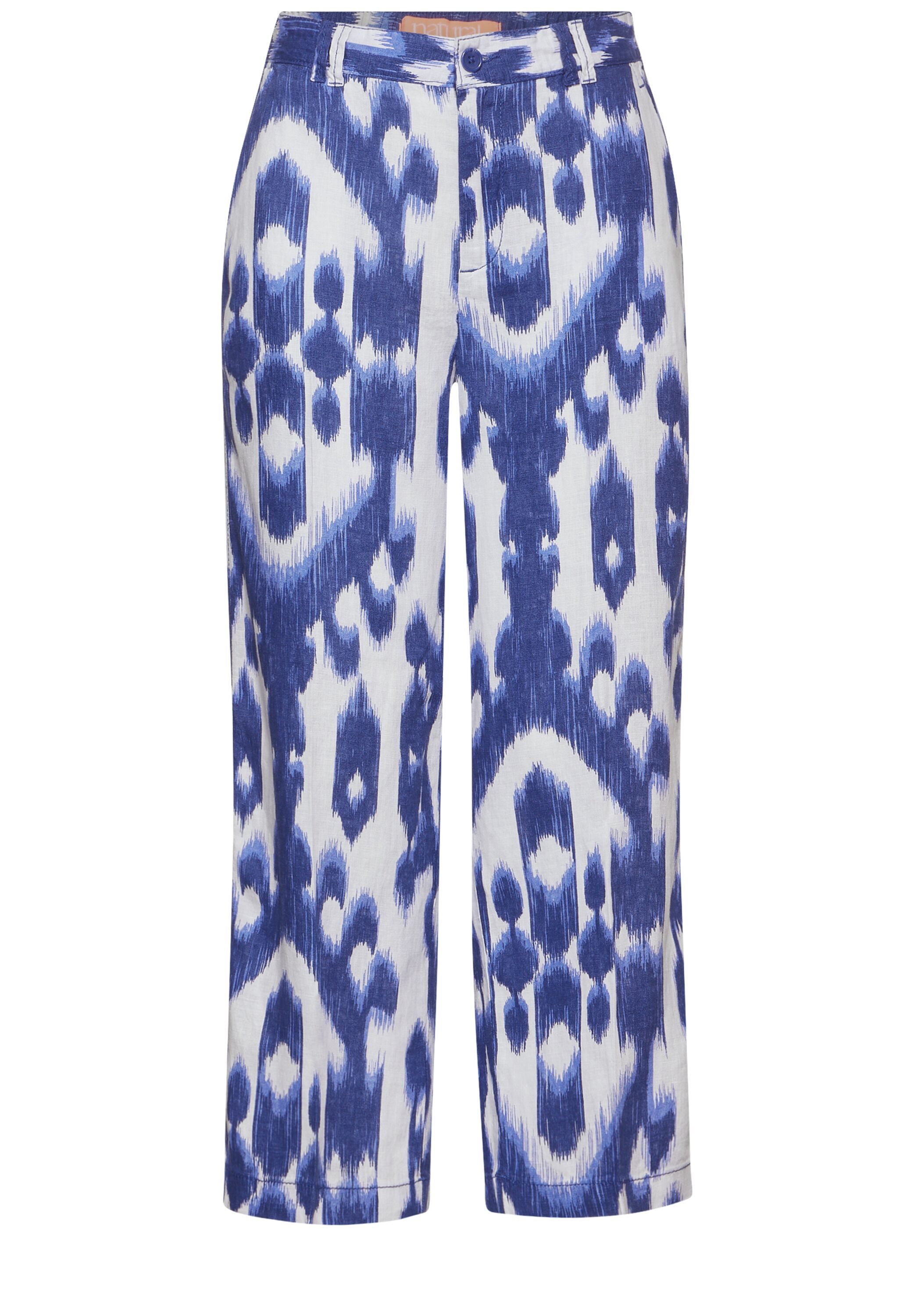 STREET ONE Linnen broek met ikat-patroon