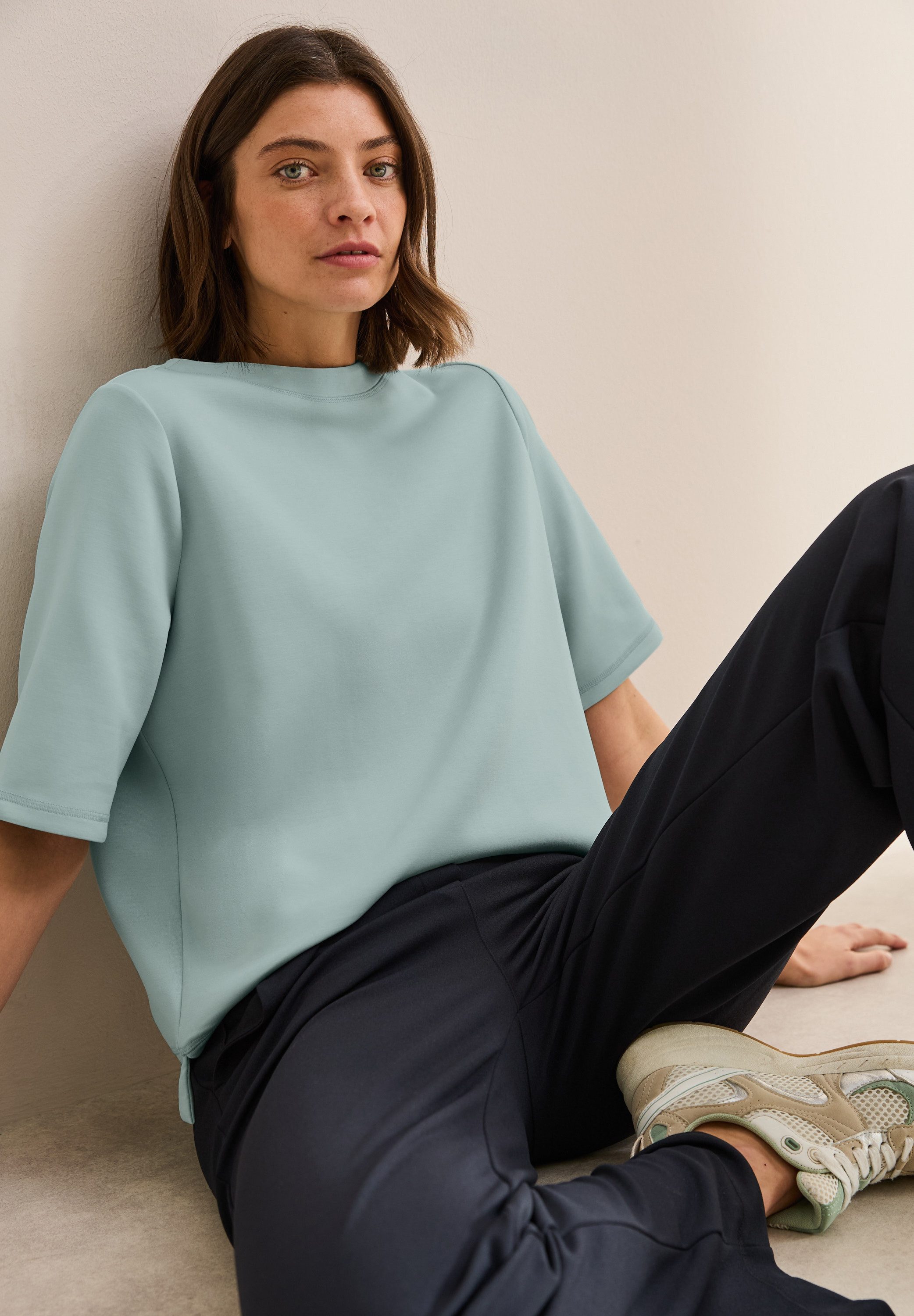 Cecil Sweatshirt korte mouwen, met u-hals