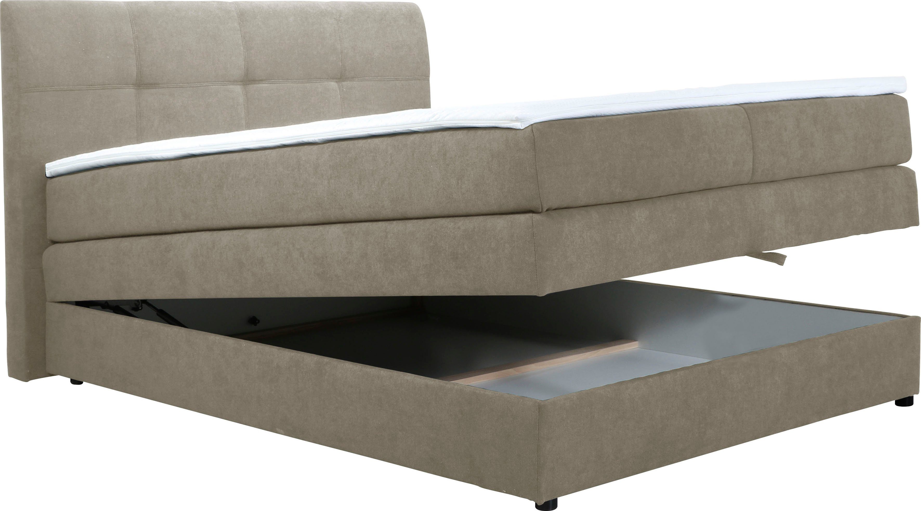 Home affaire Boxspring Finja bijzonder comfortabele lighoogte, met praktische bedkist (4-delig)