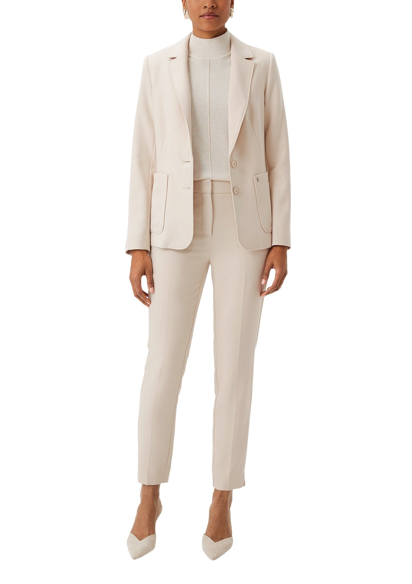 Comma Pantalon met plooi en verborgen sluiting