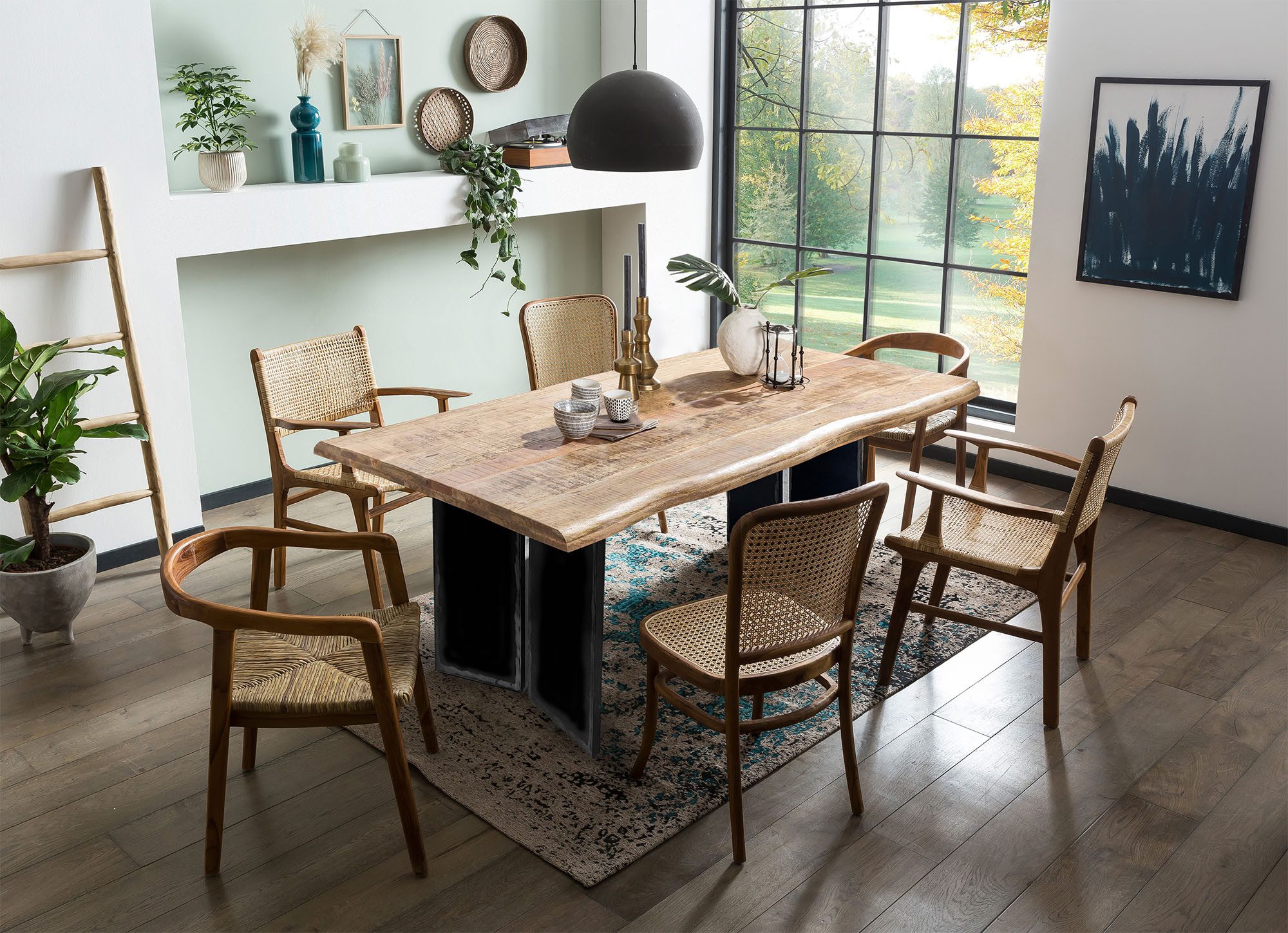 INOSIGN Tafel met hout met boomrand alsof gegroeid (1 stuk)