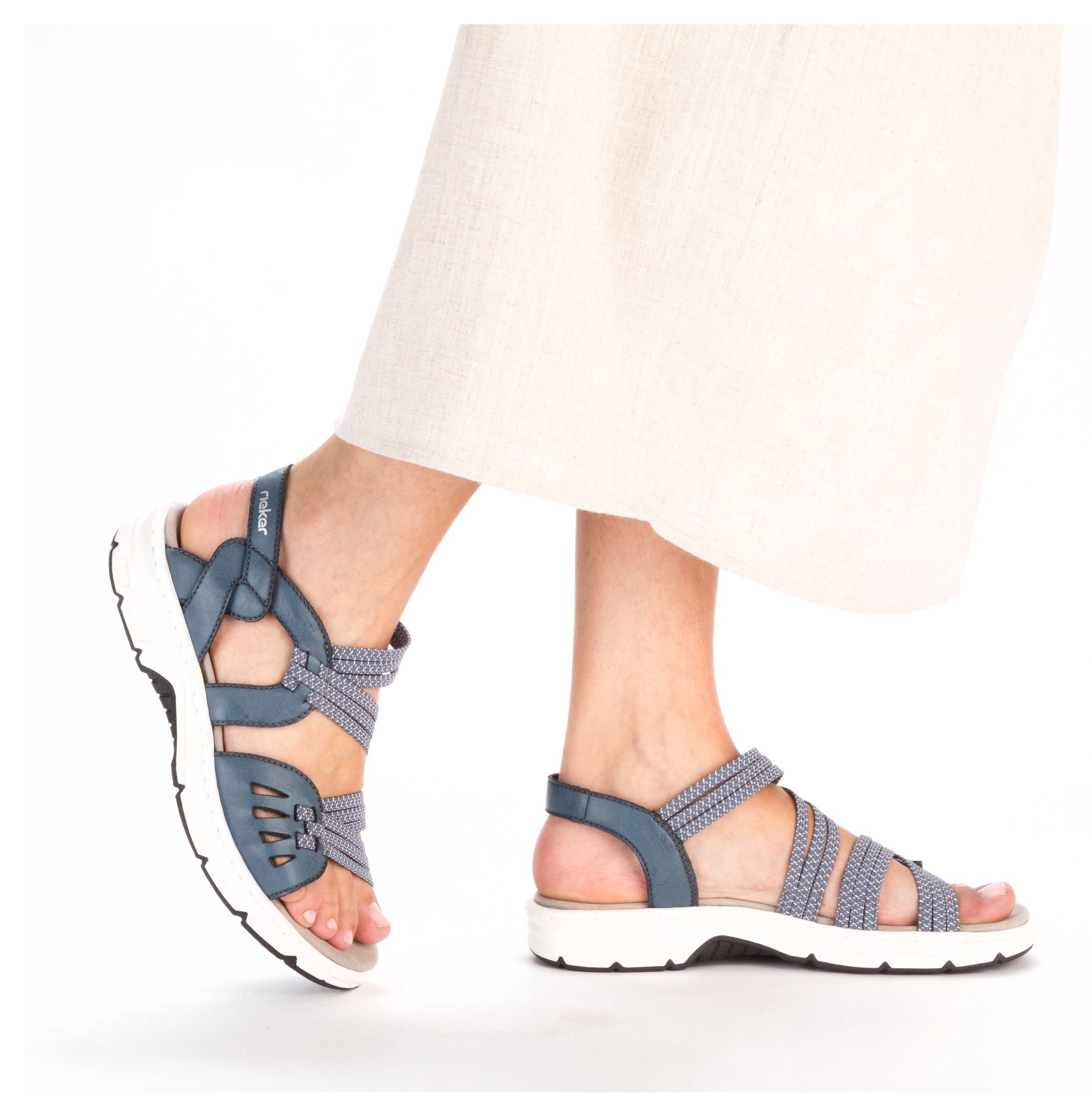 Rieker Sandalen , zomerschoen, sandaal, sleehak, met elastische bandjes