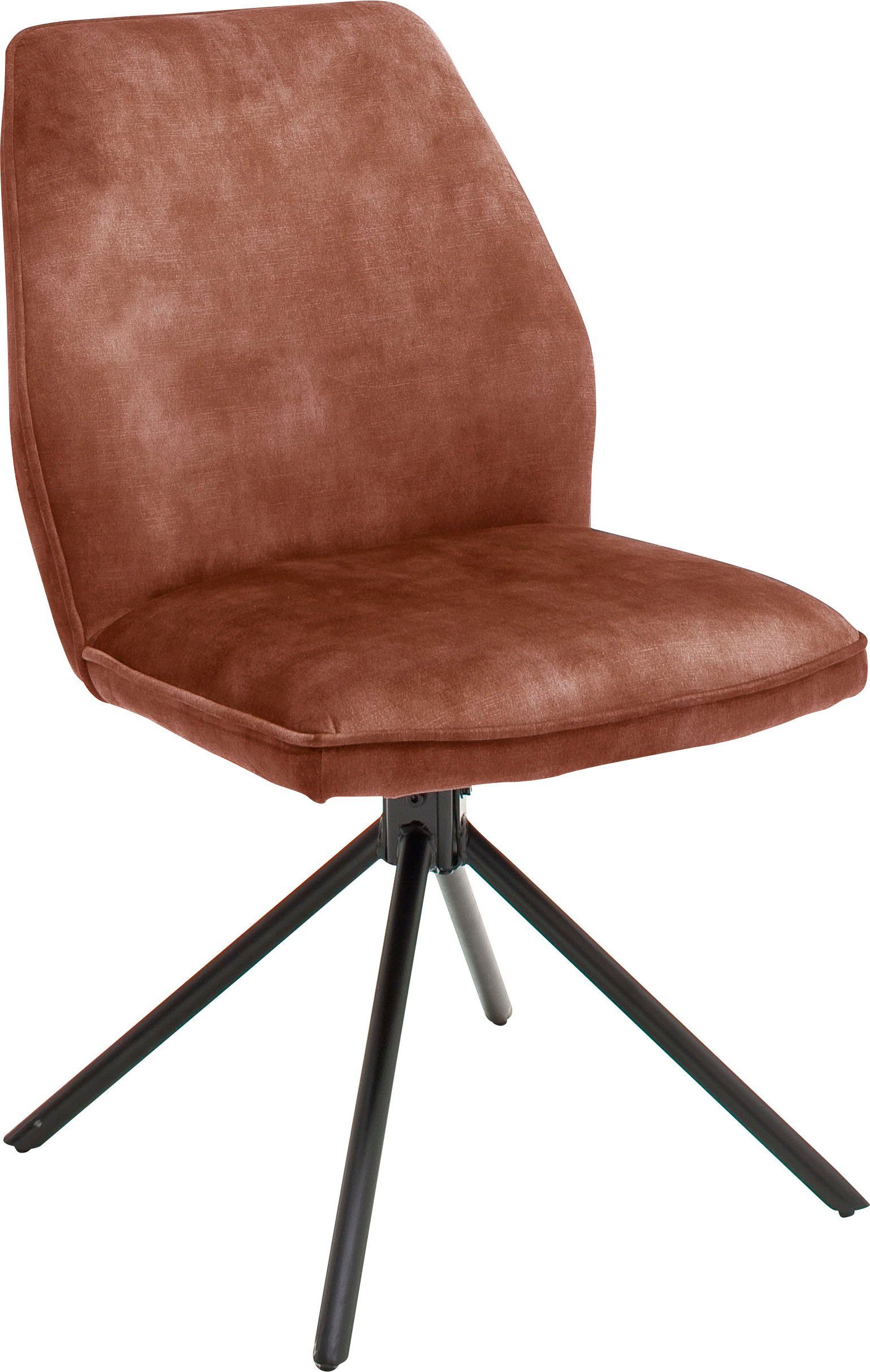 MCA furniture Eetkamerstoel OTTAWA Vintage suède-look met opstaande naad, stoel belastbaar tot 120 kg (set, 2 stuks)