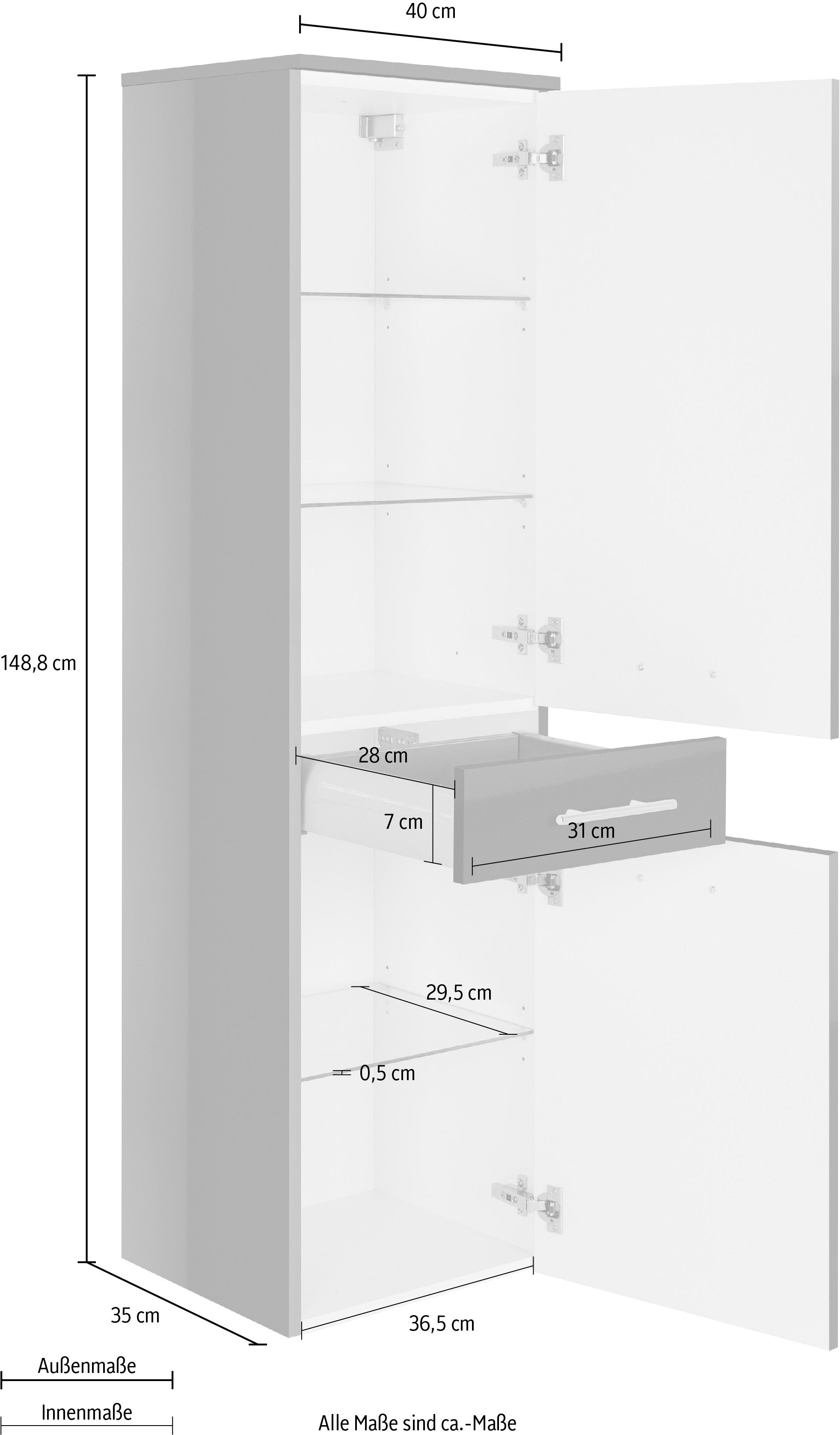 MARLIN Halfhoge kast 3040 breedte 40 cm