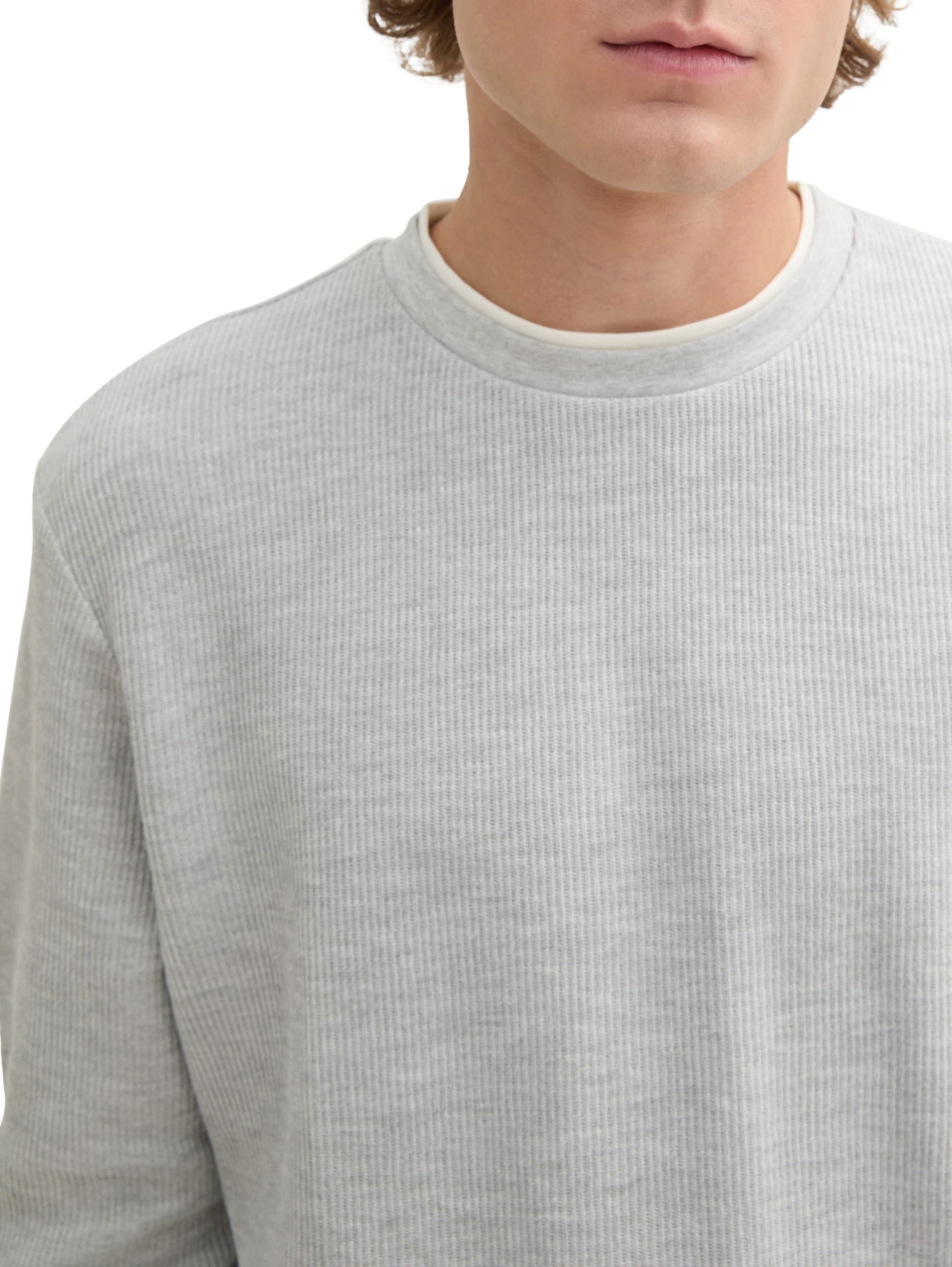 Tom Tailor Denim 2-in-1-shirt met lange mouwen met ribstructuur