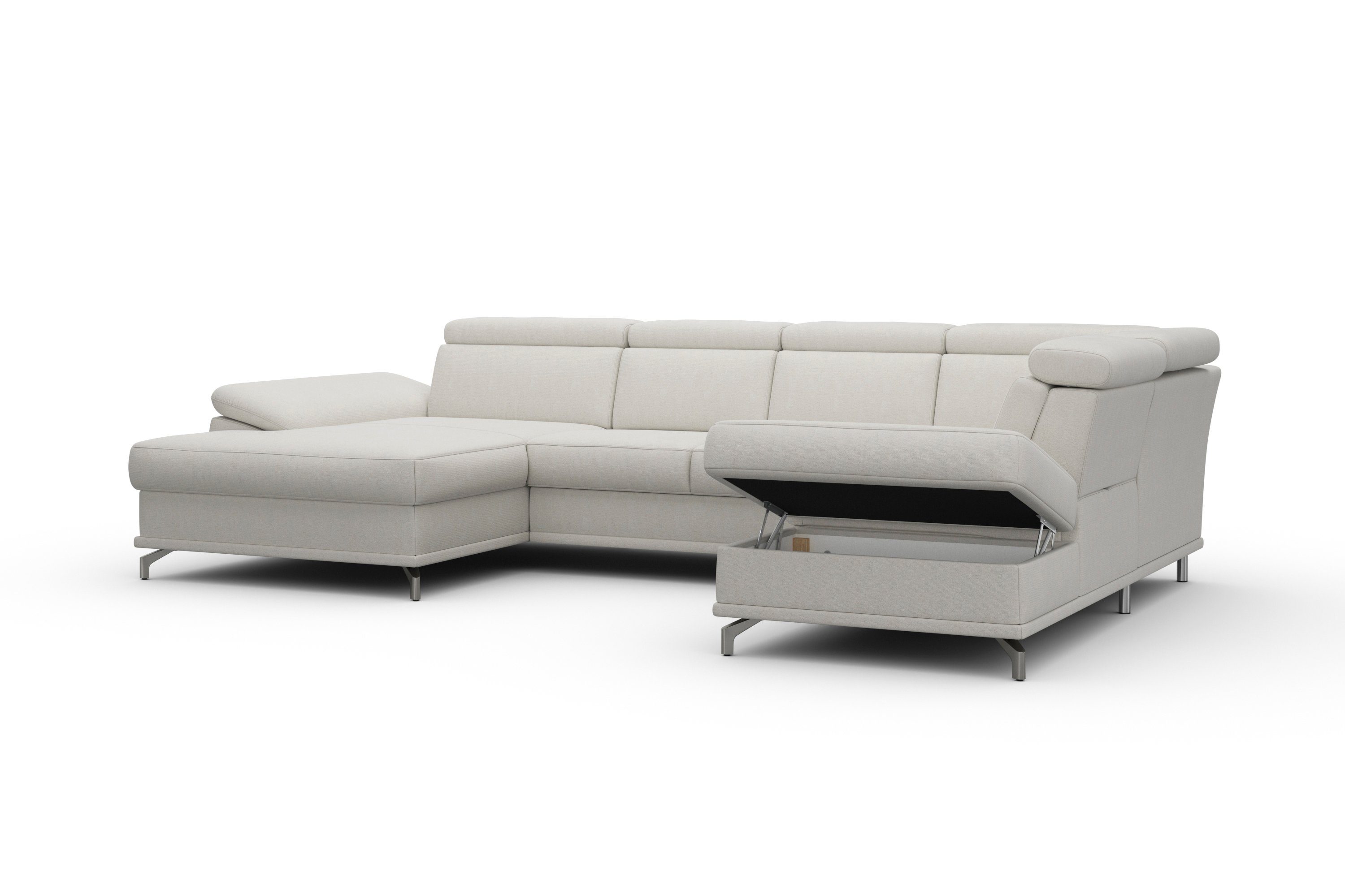 sit&more Zithoek Cabrio U-vorm, met zitdiepteverstelling, arm- en hoofdsteunverstelling
