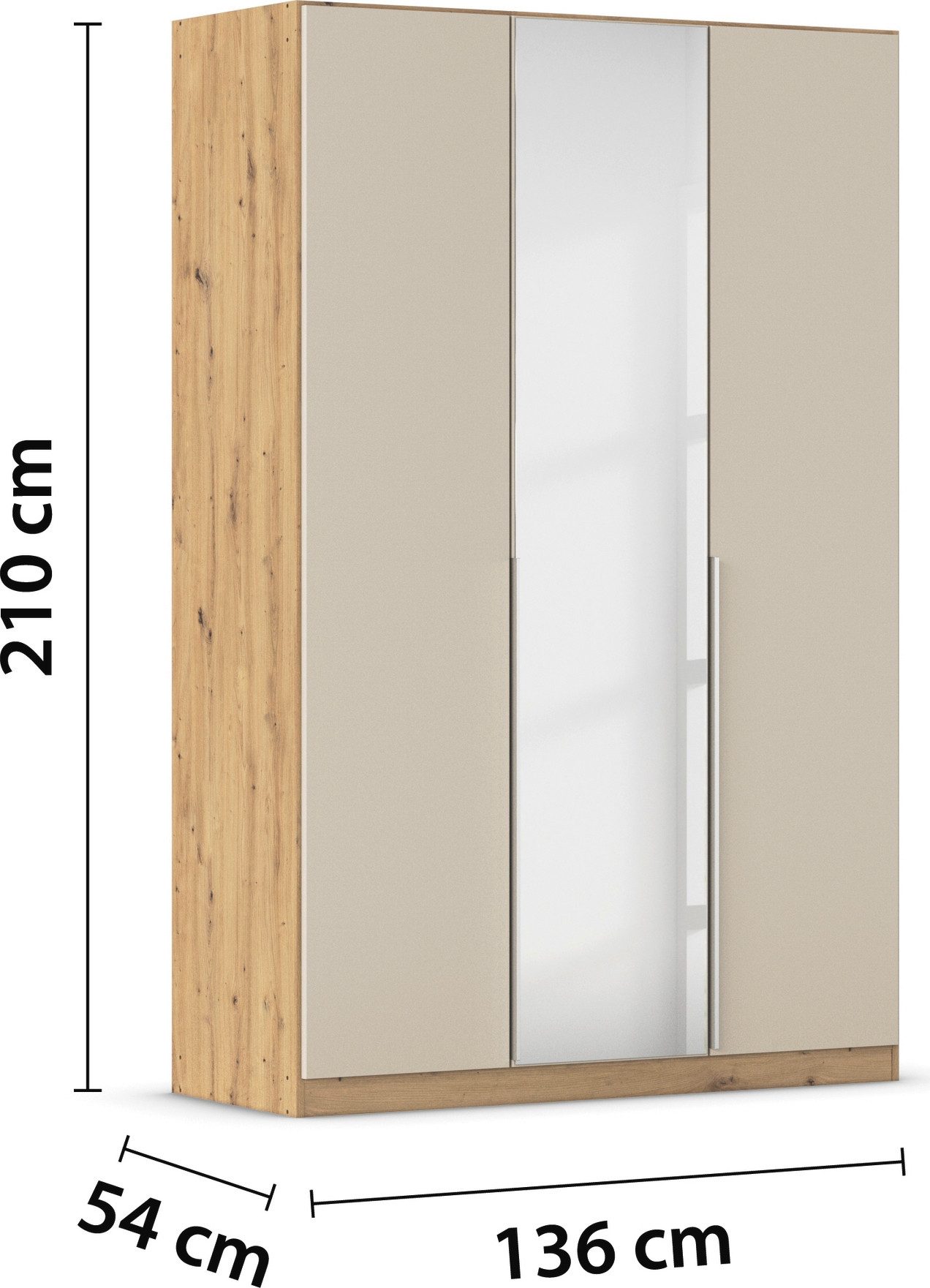 rauch Draaideurkast Kledingkast kast garderobe AGORDO met decor- of hoogglansfront doordachte binnenuitrusting, in 6 breedtes en 2 hoogtes made in germany