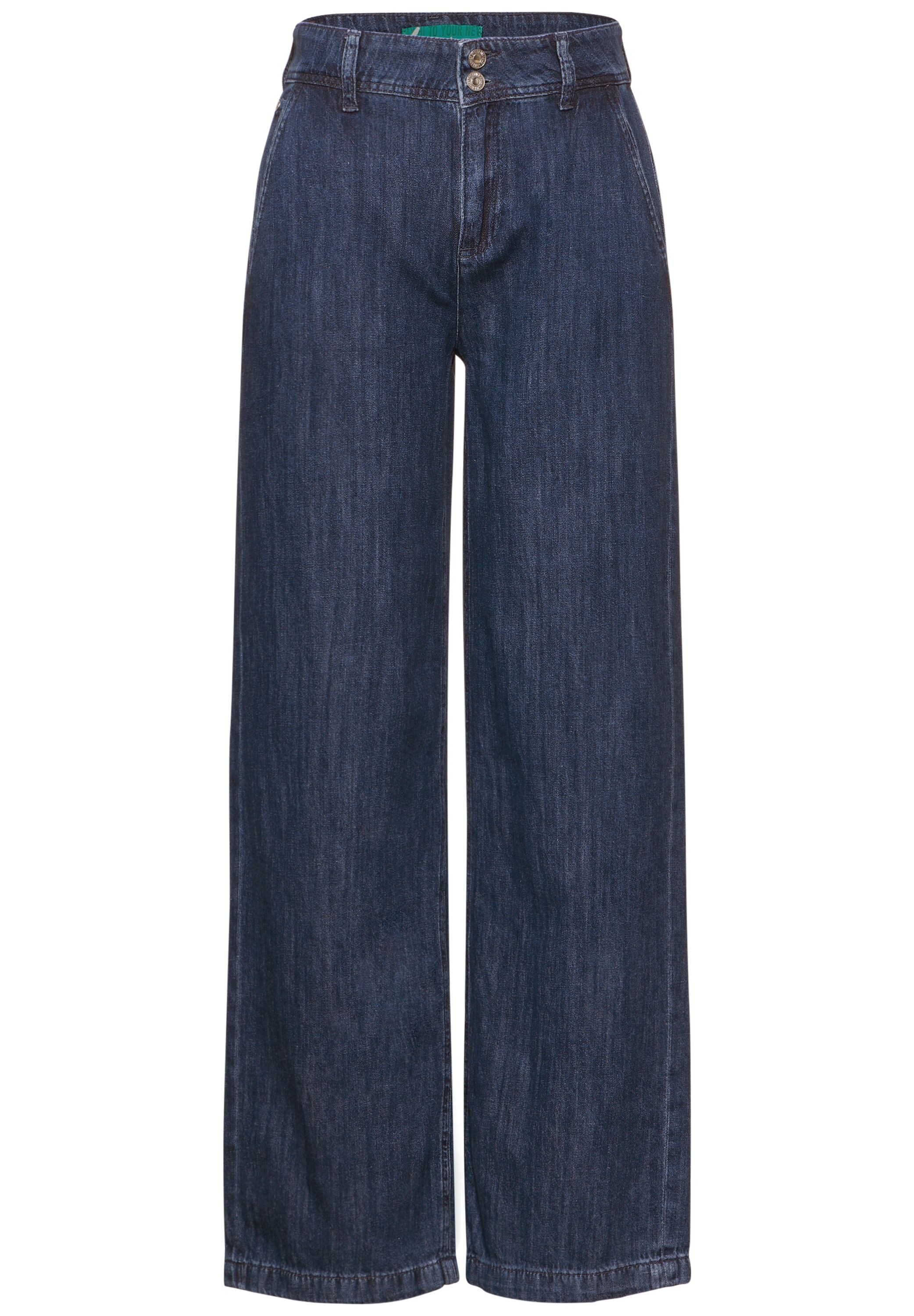 STREET ONE High-waist jeans met 2-knoopsluiting