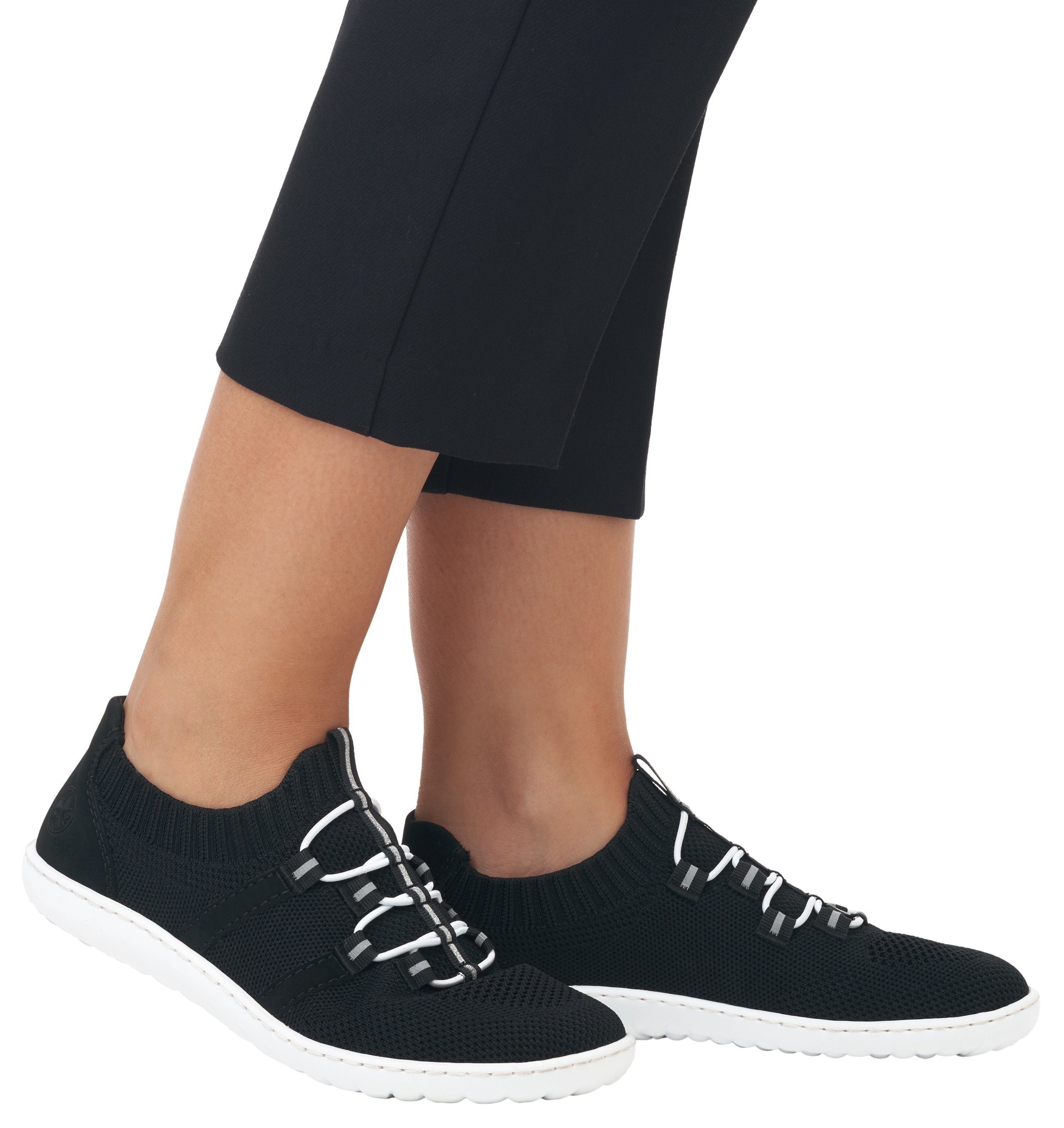Rieker Slip-on sneakers Barefootschoenen , slipper, vrijetijdsschoen, lage schoen met elastische brei-schaft
