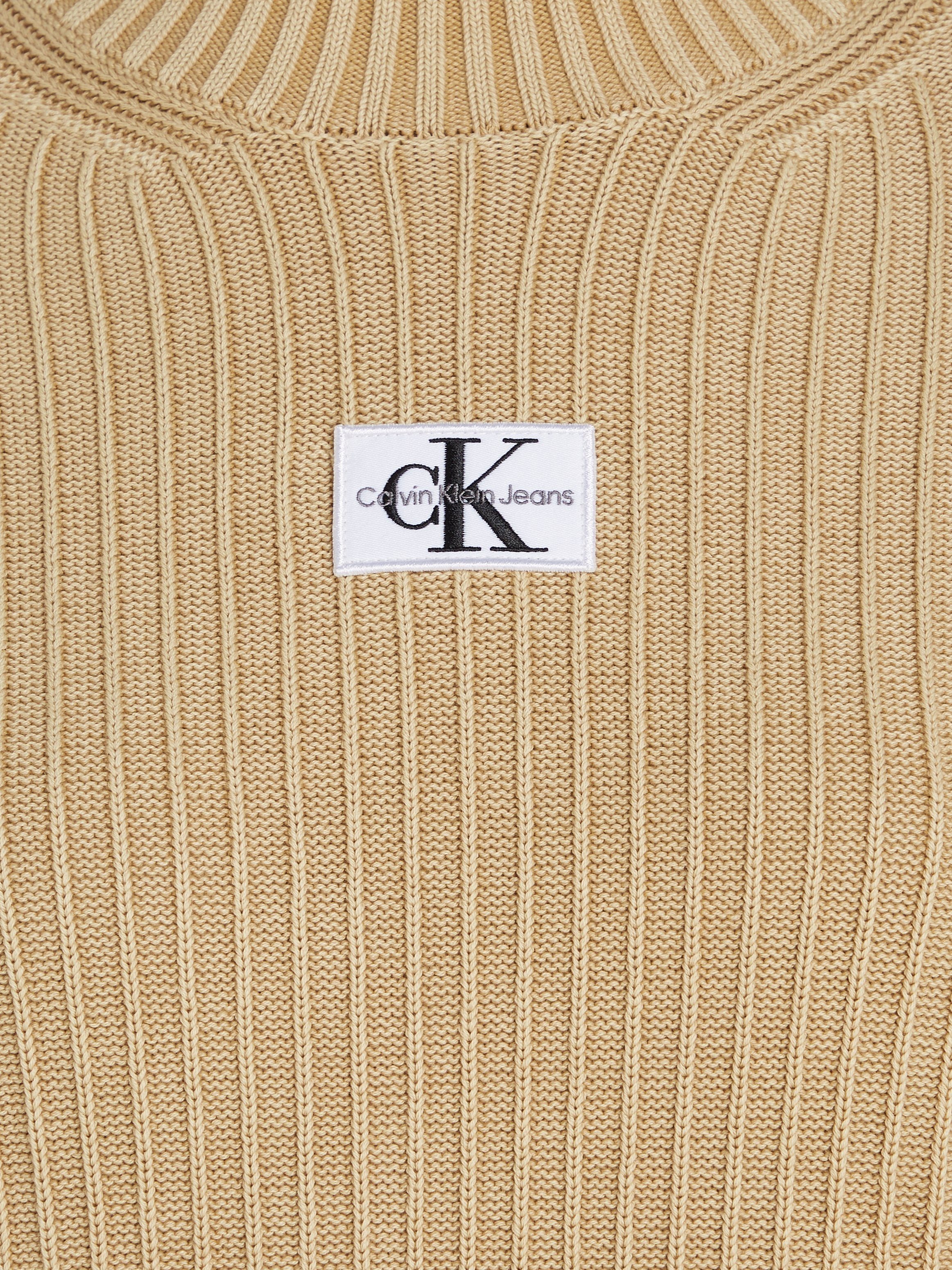 Calvin Klein Gebreide jurk WASHED MONOLOGO SWEATER DRESS