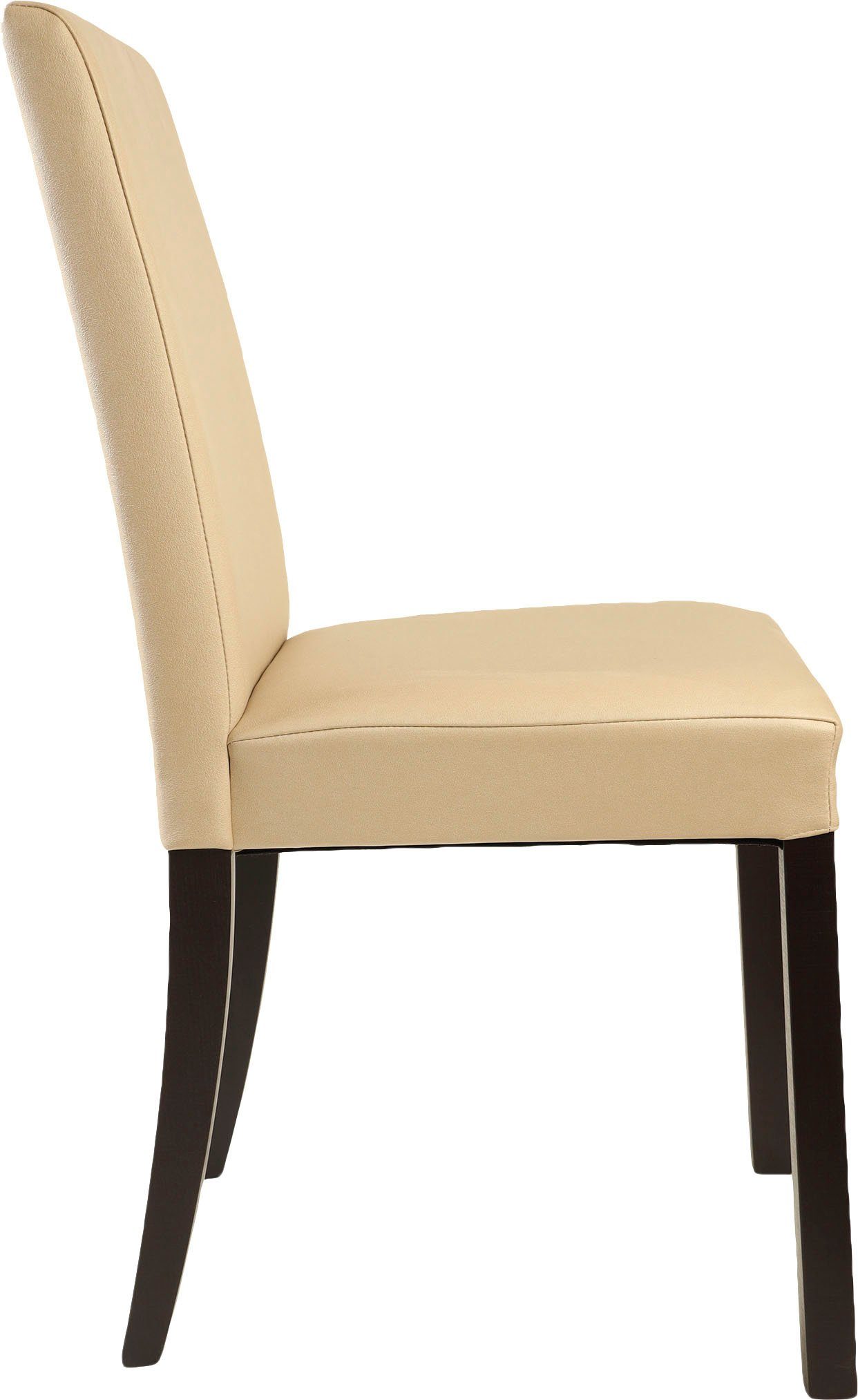 Home affaire Stoel met 4 poten Nina robuuste microvezel, frame naturel-beuken of wengé gelakt (set, 2 stuks)