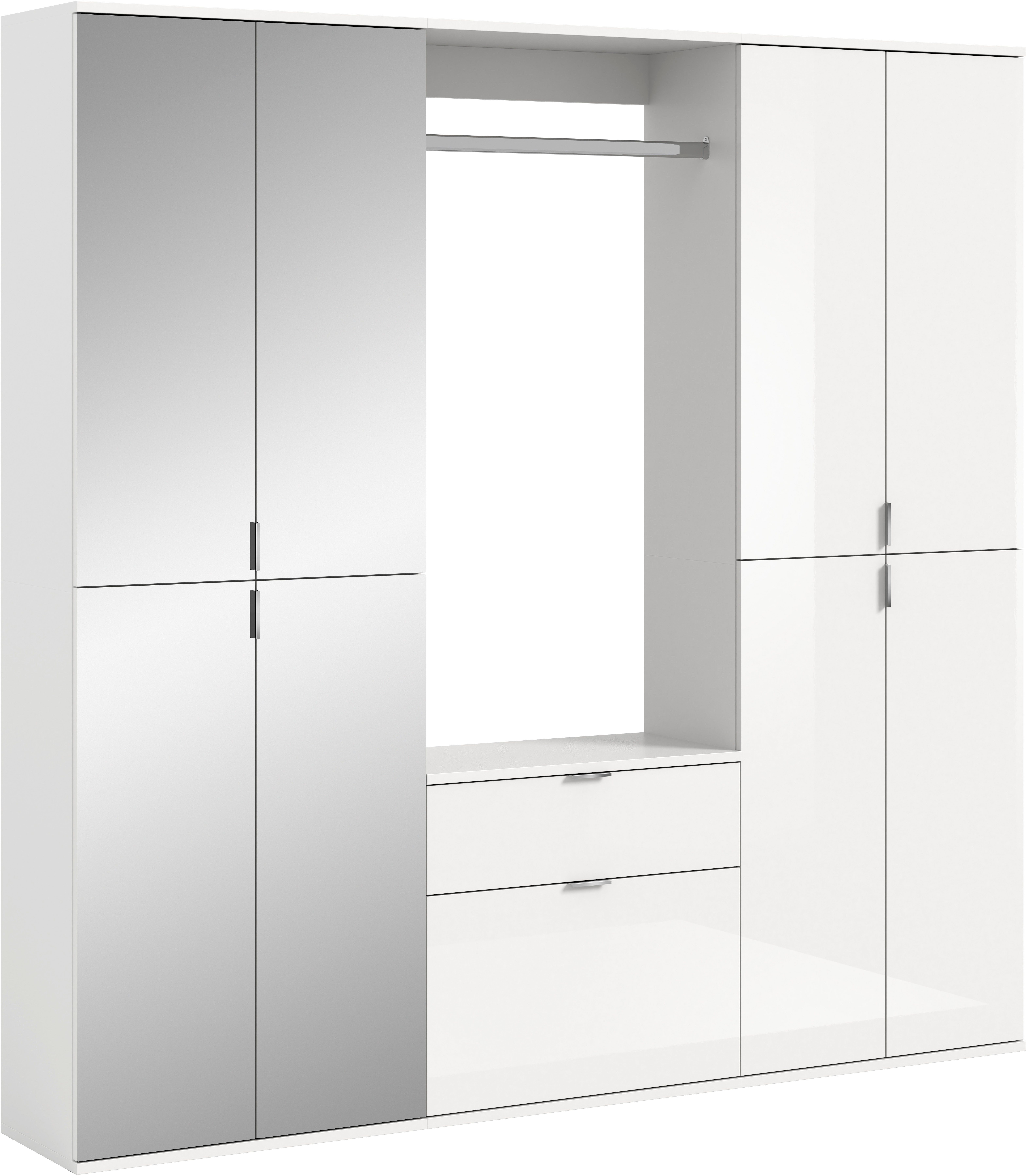 INOSIGN Halmeubelset Trondheim, Breedte 183 cm, 5-delig, bestaande uit: 2x garderobekast, 1 commode, 1 kledingstang, 1 legplank (set, 4-delig)