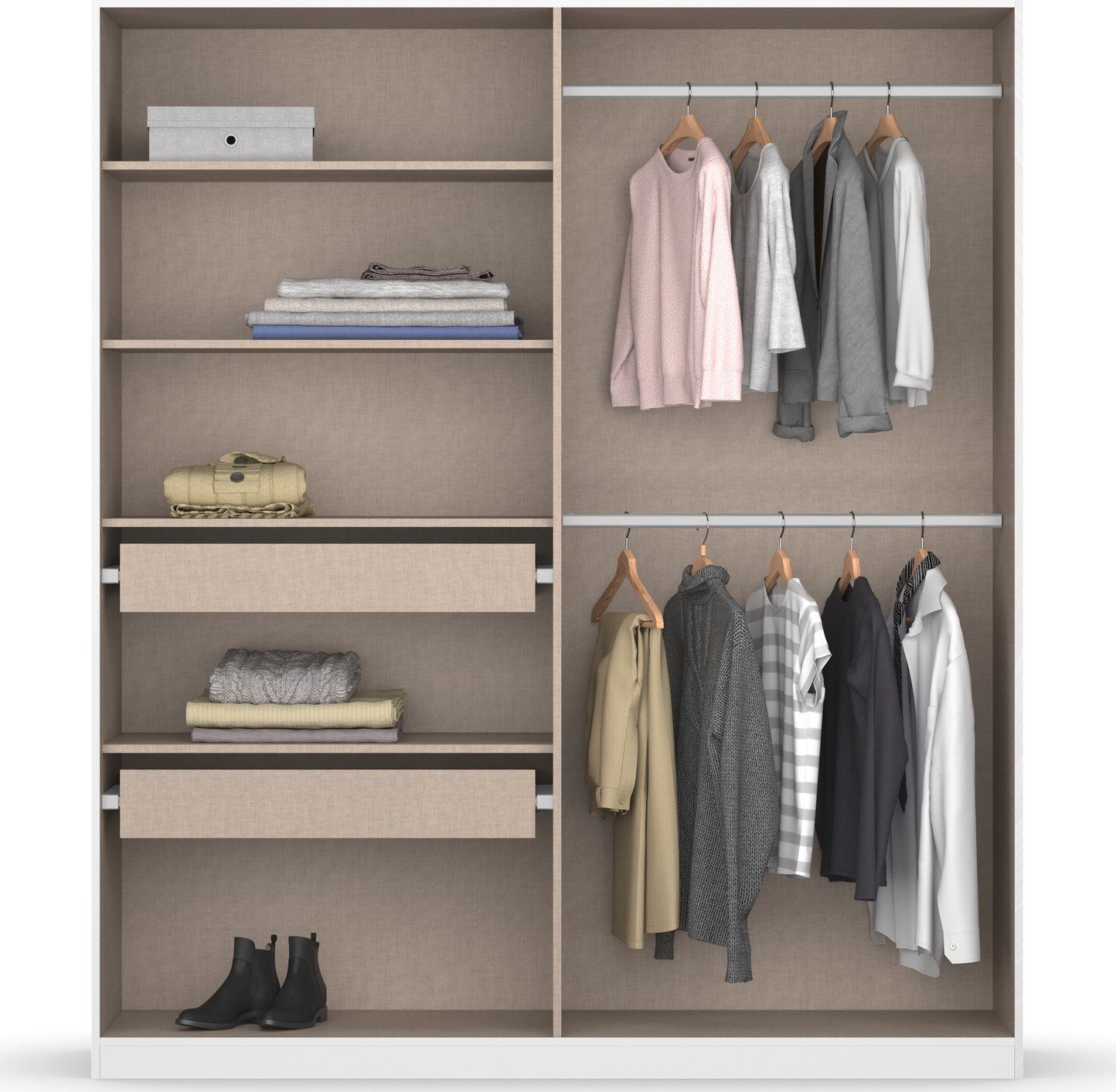 rauch Draaideurkast Koluna Hoogglansfront, inclusief 2 lades en extra planken
