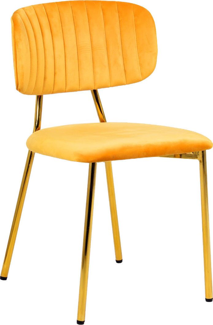Kayoom Stoel Giselle 125 2-delige set, onderhoudsvriendelijke fluwelen bekleding met armleuningen, goudkleurige frame van roestvrij staal, fluwelen bekleding, decoratieve stiksels (set, 2 stuks)