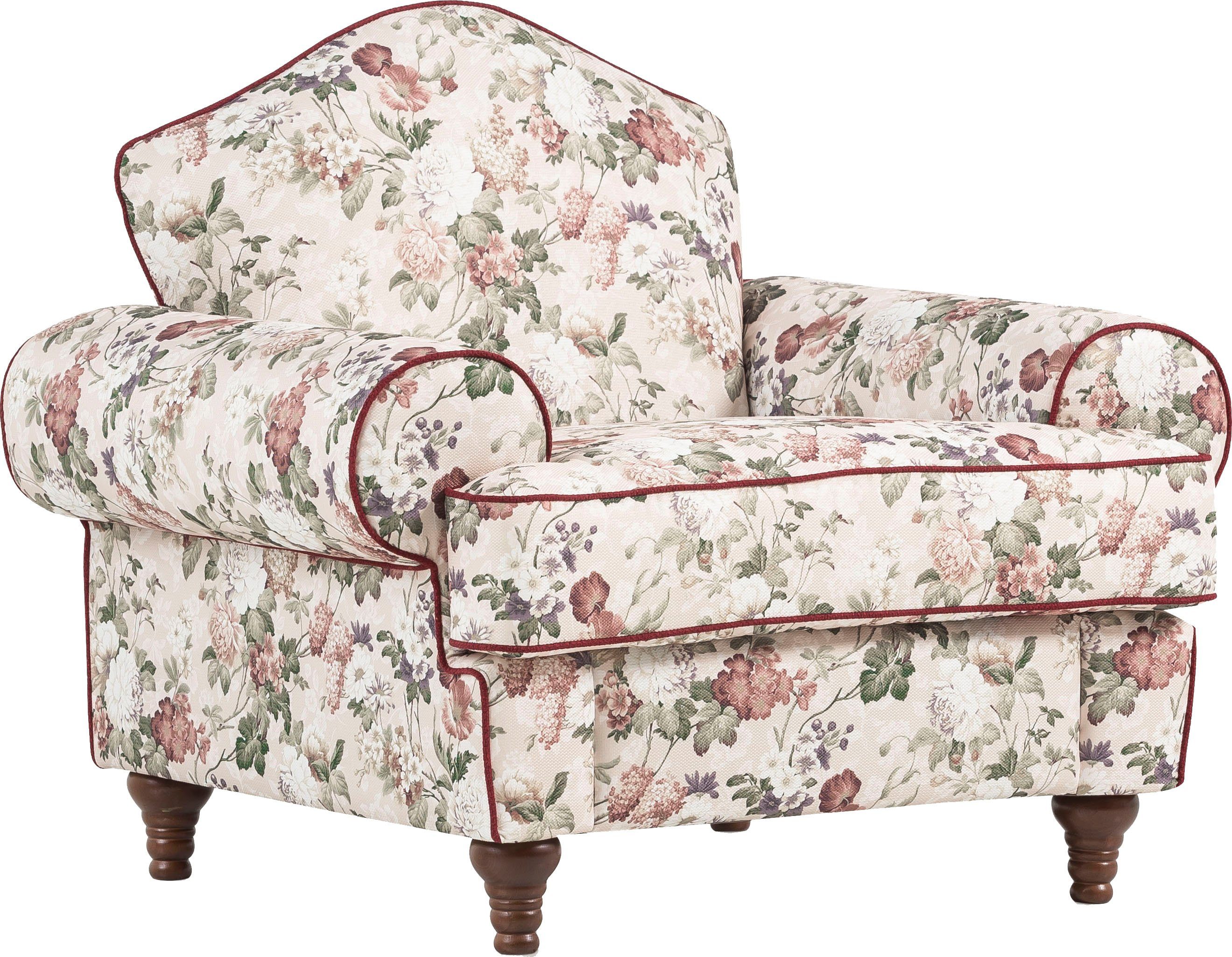 Home affaire Fauteuil LUCIENNE met gedraaide houten poten
