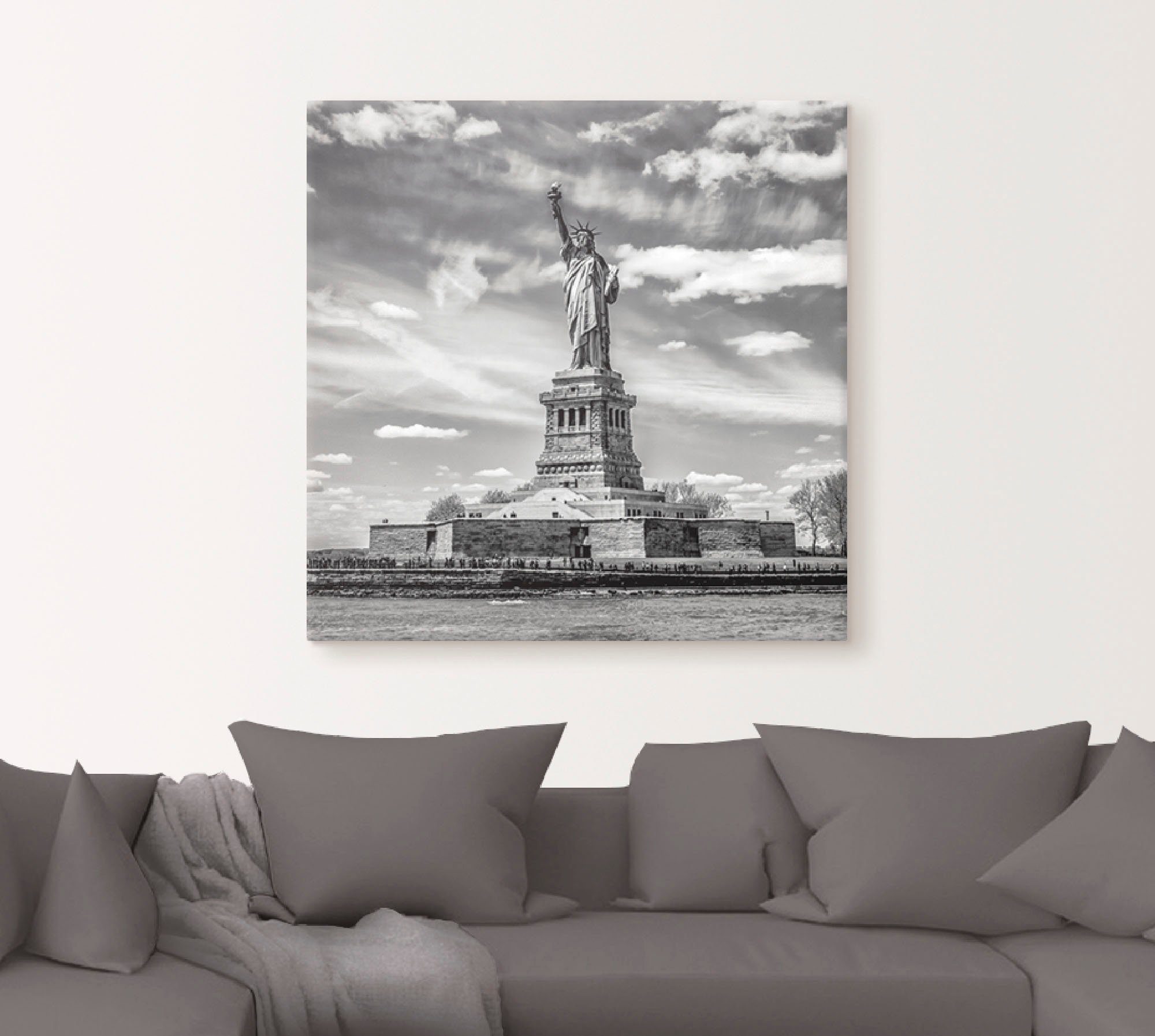 Artland Artprint New York City Vrijheidsbeeld als artprint van aluminium, artprint voor buiten, artprint op linnen, poster in verschillende maten. maten
