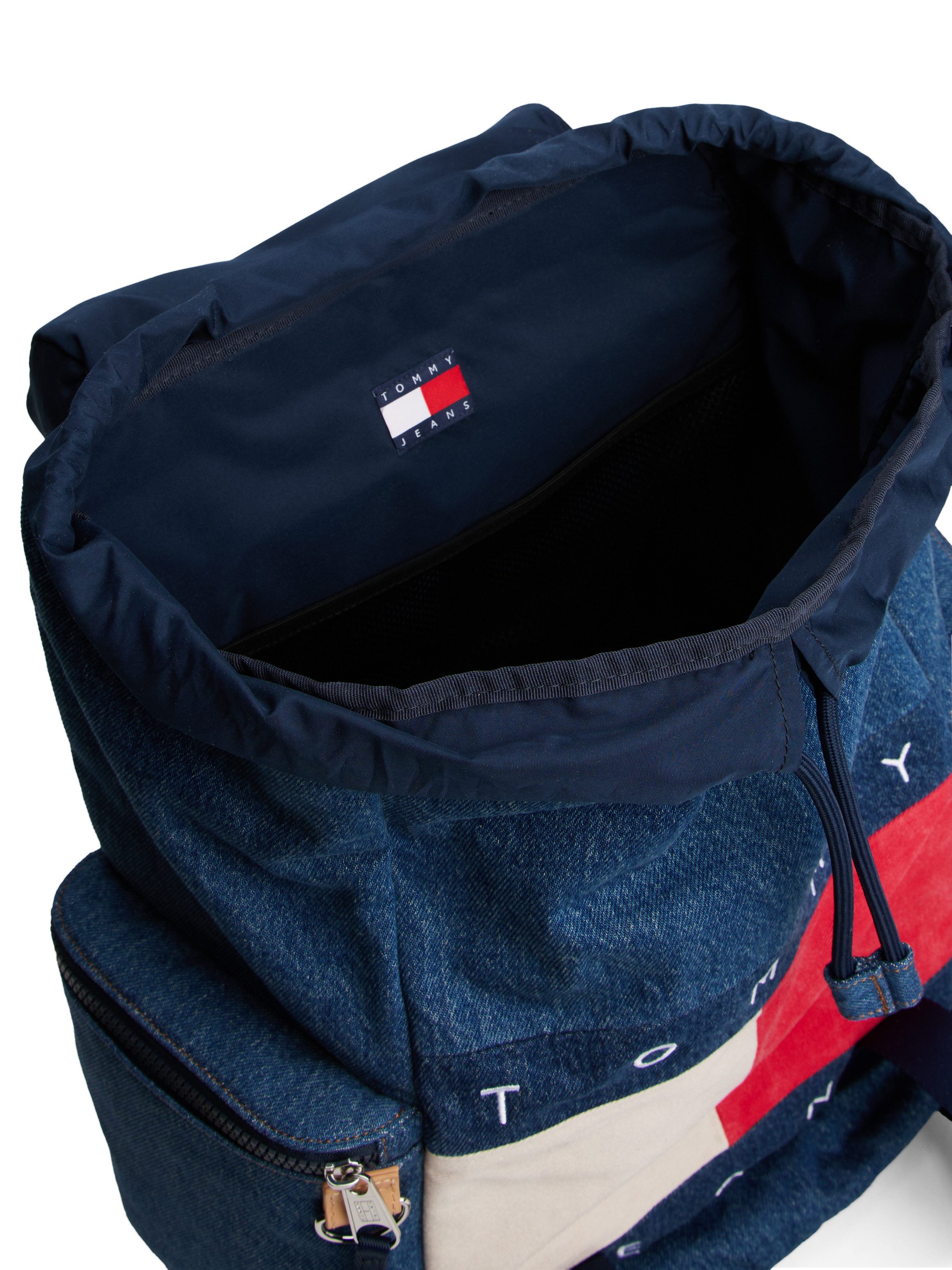 TOMMY JEANS Rugzak TJM ARCHIVE DENIM BACKPACK , men travelrugzak met twee zijzakken met ritssluiting