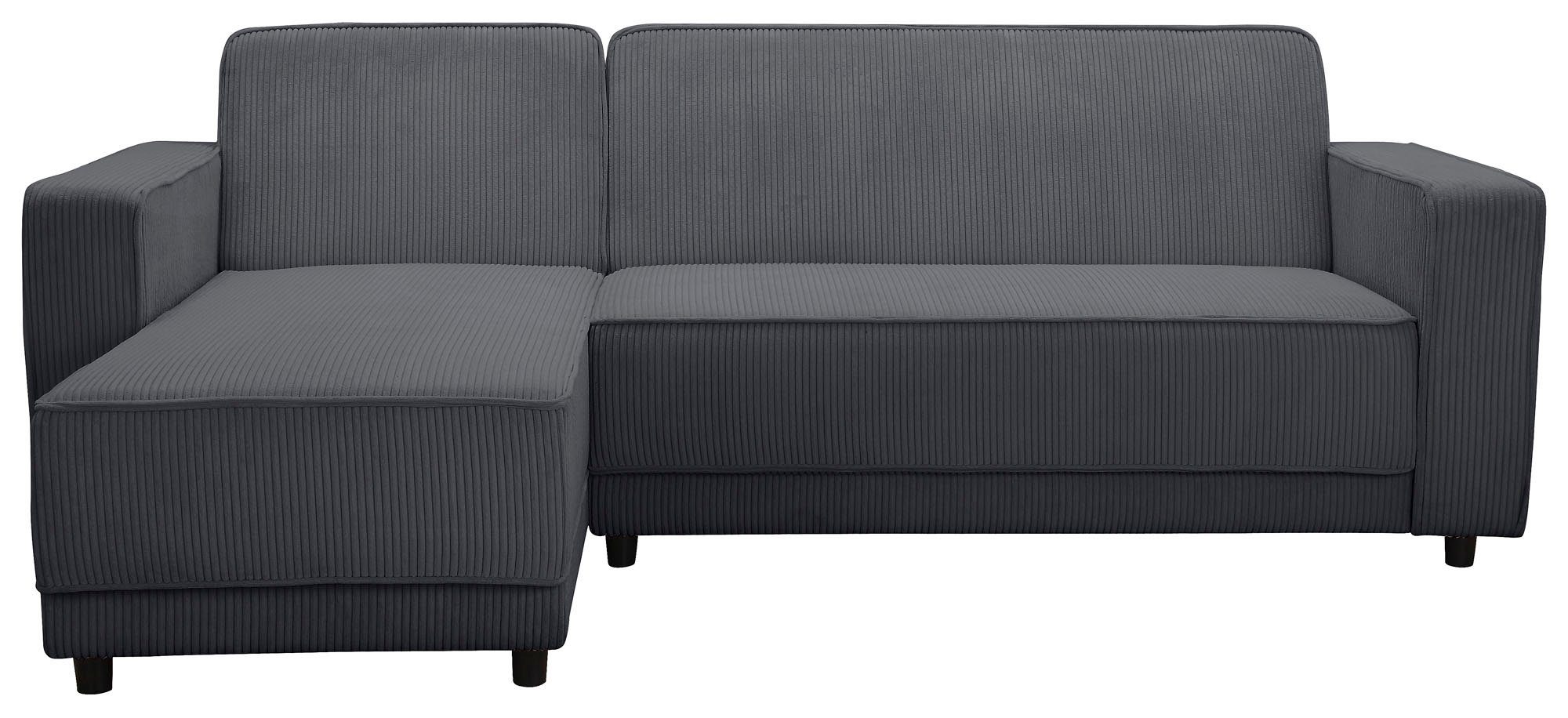 Dorel Home Hoekbank Allie slaapbank 230 cm met relaxfunctie in de rugleuning Slaapbank functie (108/194,5 cm), trendy ribfluweel of onderhoudsvriendelijk velours