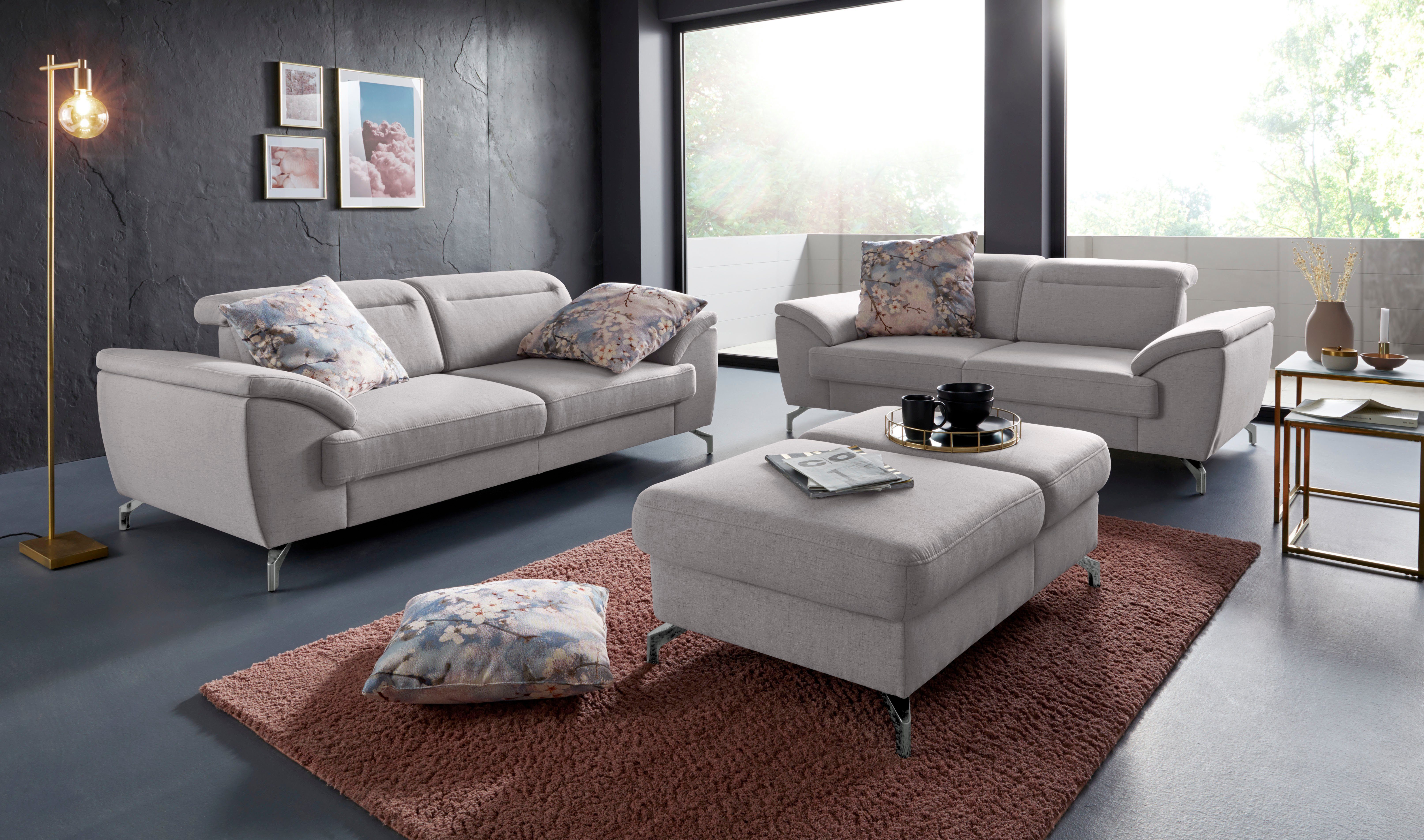 sit&more Hocker Percy Poothoogte 12 cm, met inklapfunctie, naar keuze in 2 pootkleuren