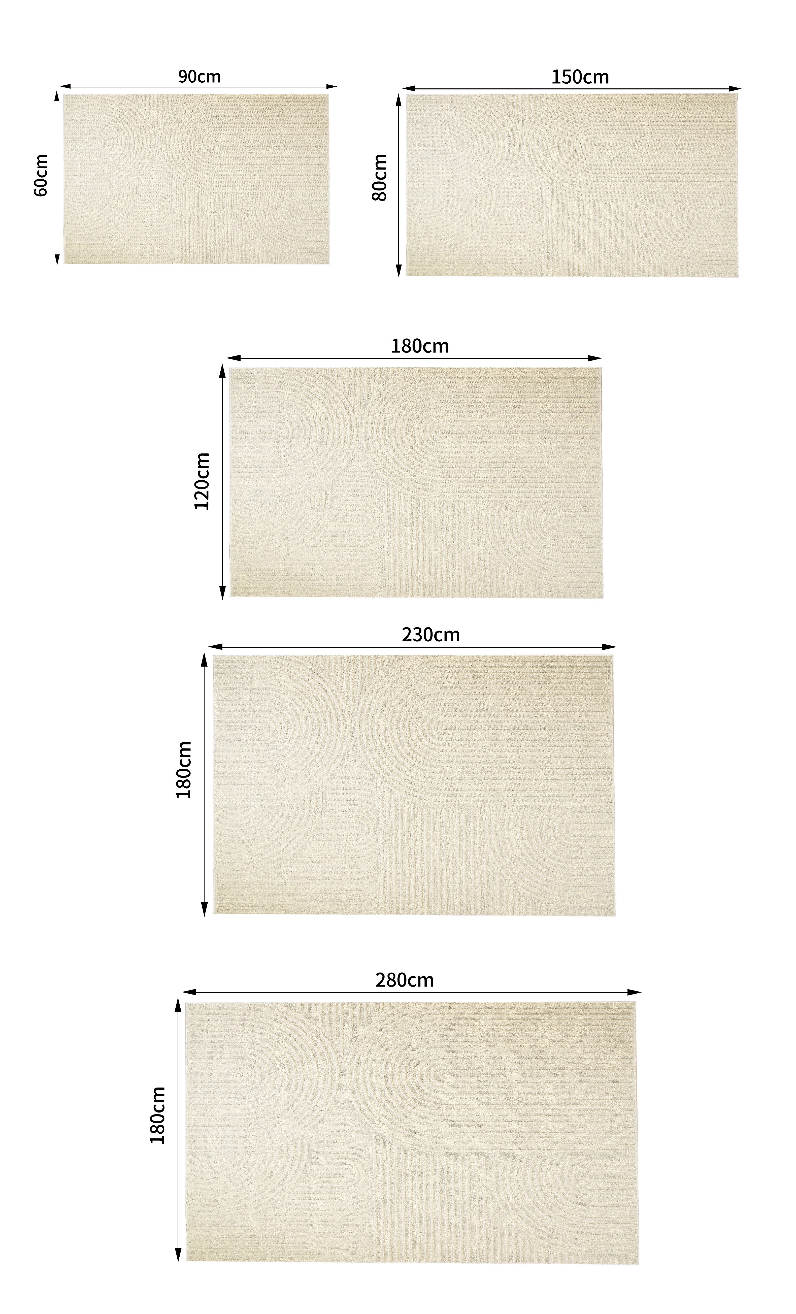 my home Vloerkleed Jola hoog-laag ontwerp, Scandi-look, Zen Boho, modern, 3D, woonkamer, slaapkamer, waterafstotend