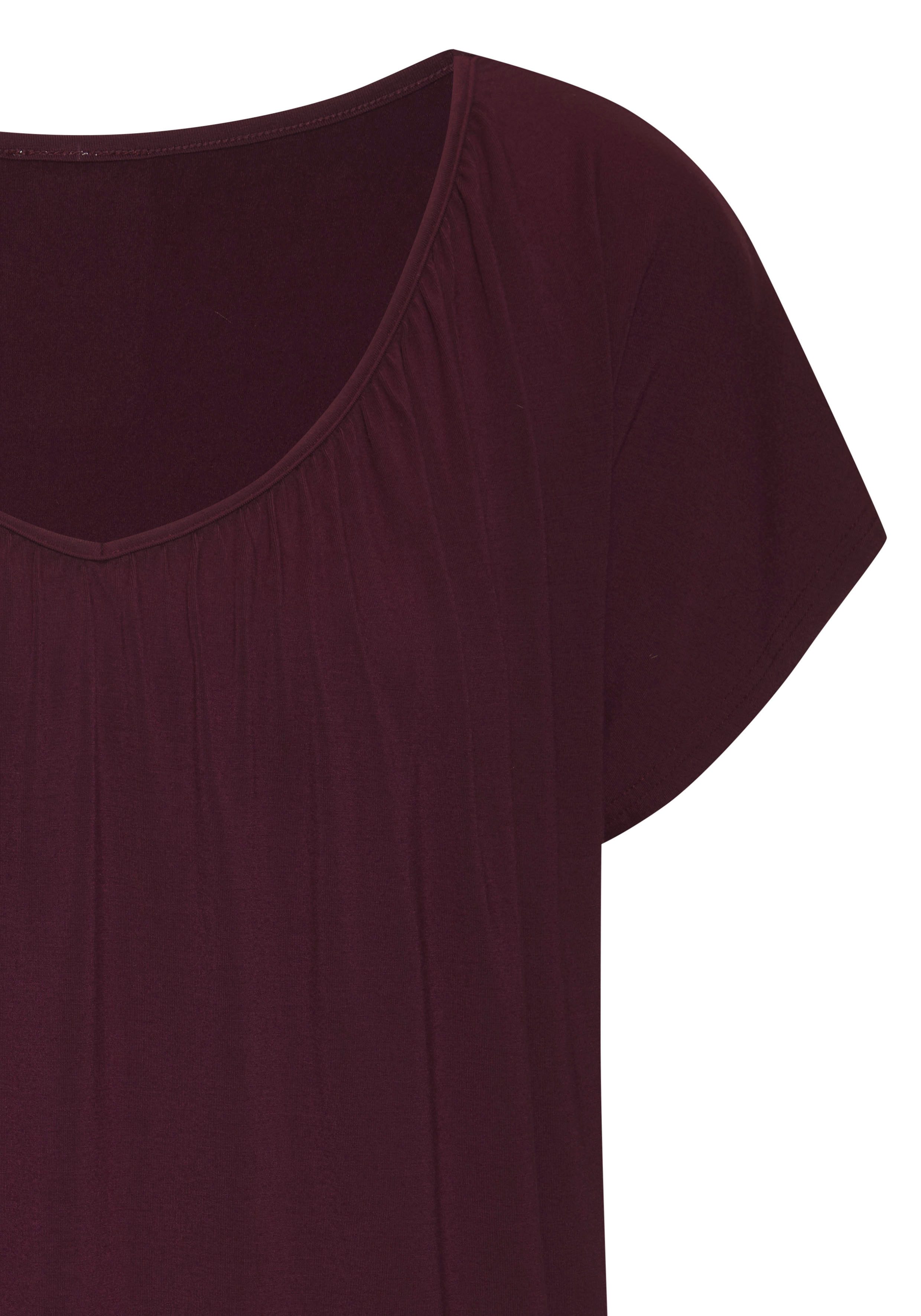 Lascana Shirt met korte mouwen met elastiek in de band (set, 2-delig)