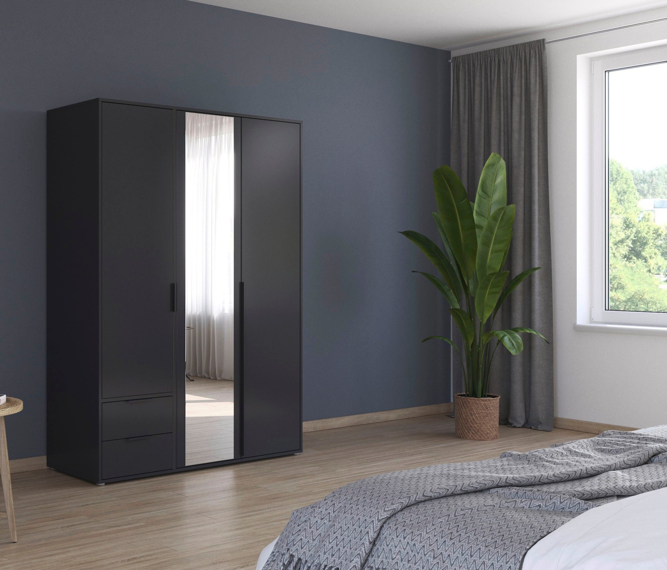 rauch Draaideurkast Kledingkast Kast Garderobe Wasmand NAGATA met Spiegel und schubladen sowie stangengriffen topseller made in germany