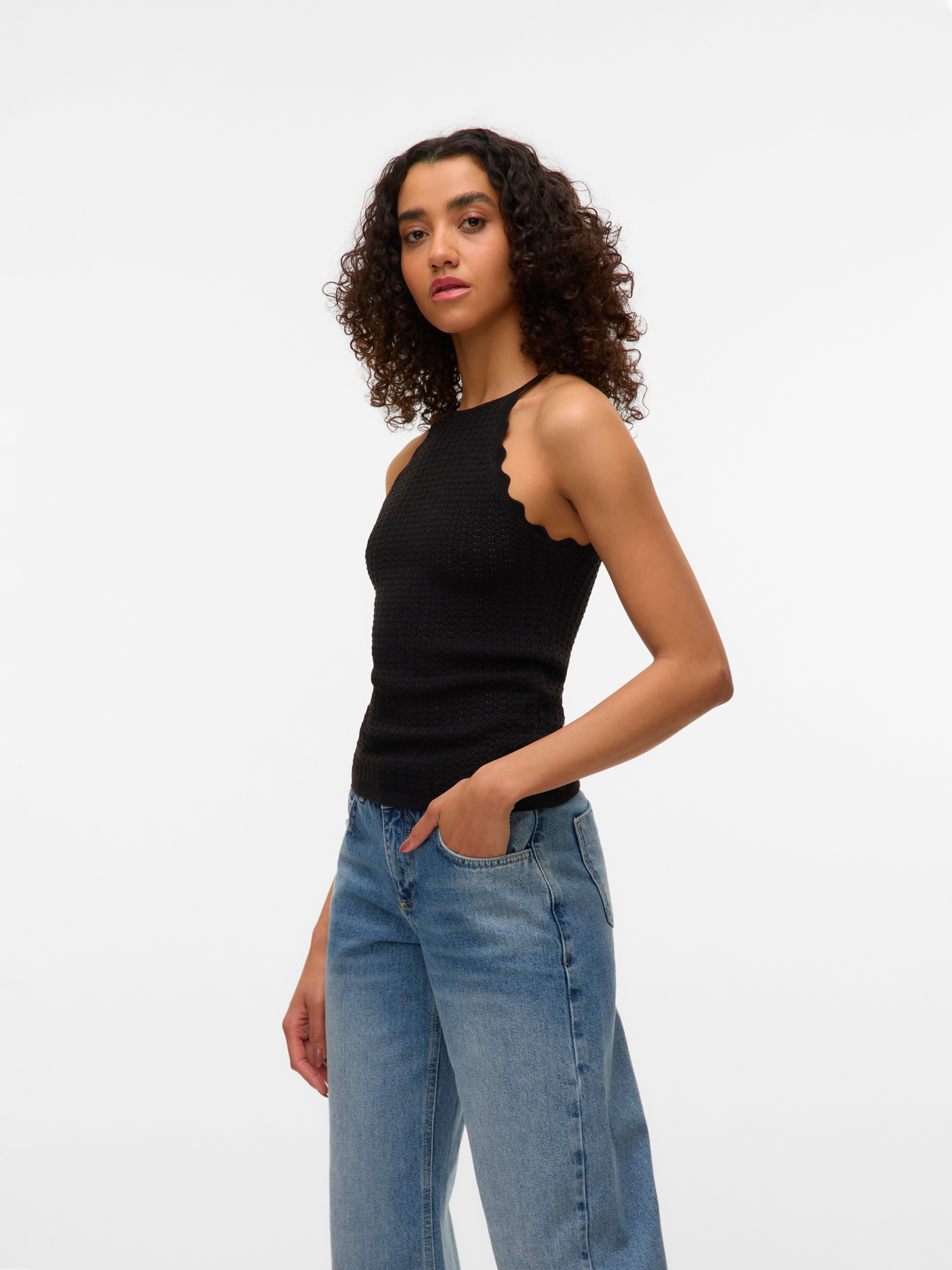 Vero Moda Gebreide top VMPANAMA SL KNIT TOP VMA NOOS