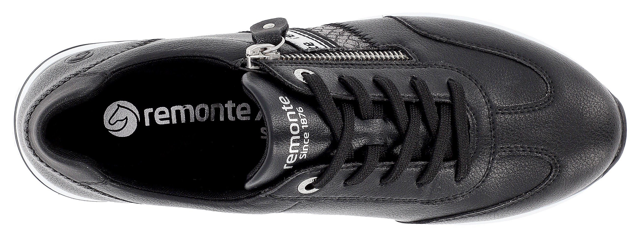 Remonte Sneakers met sleehak met zijrits, vrijetijdsschoen, lage schoen, veterschoen