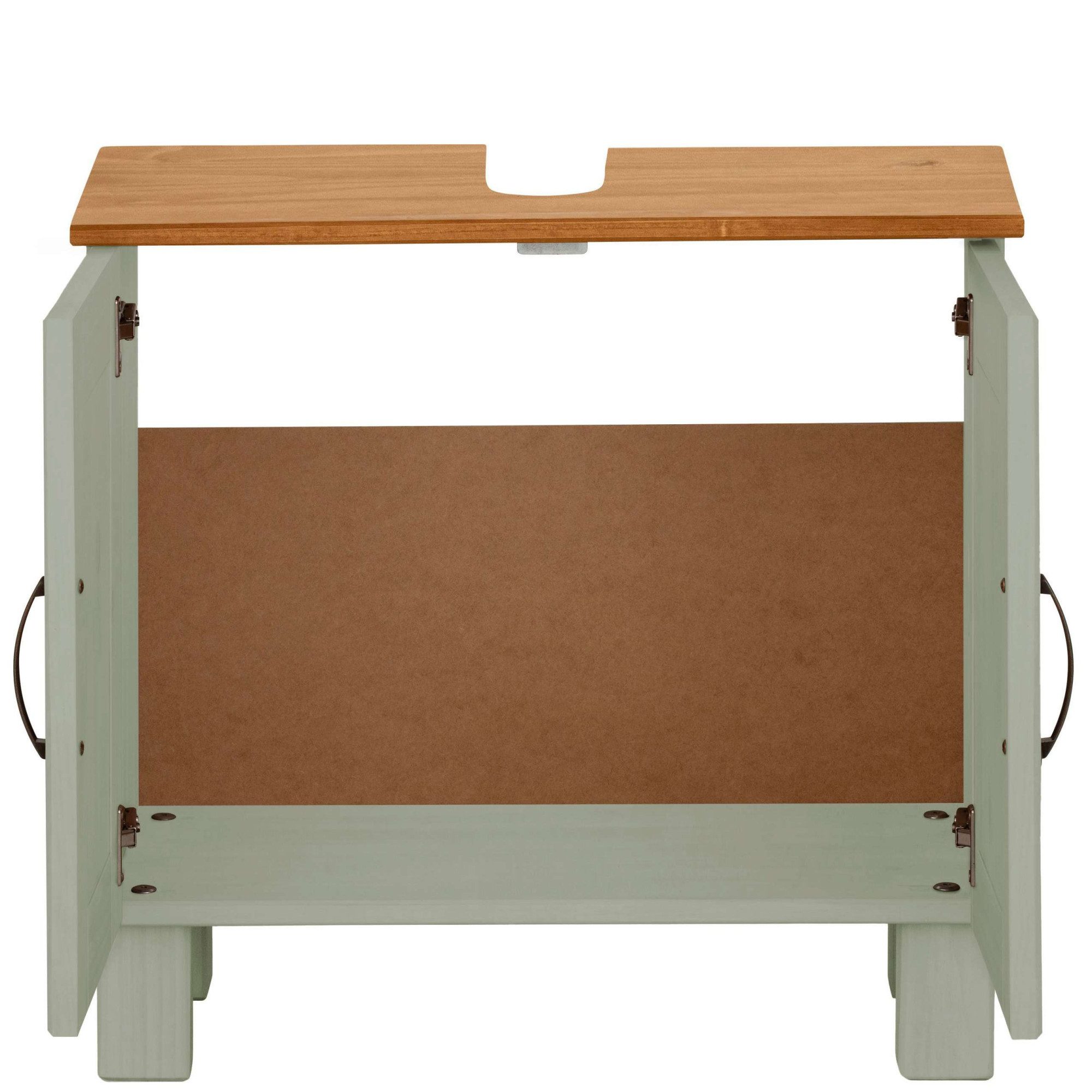 Home affaire Wastafelonderkast Rodby Massief, FSC®-gecertificeerd hout, grepen metaal, breedte 60 cm, hoogte 55 cm