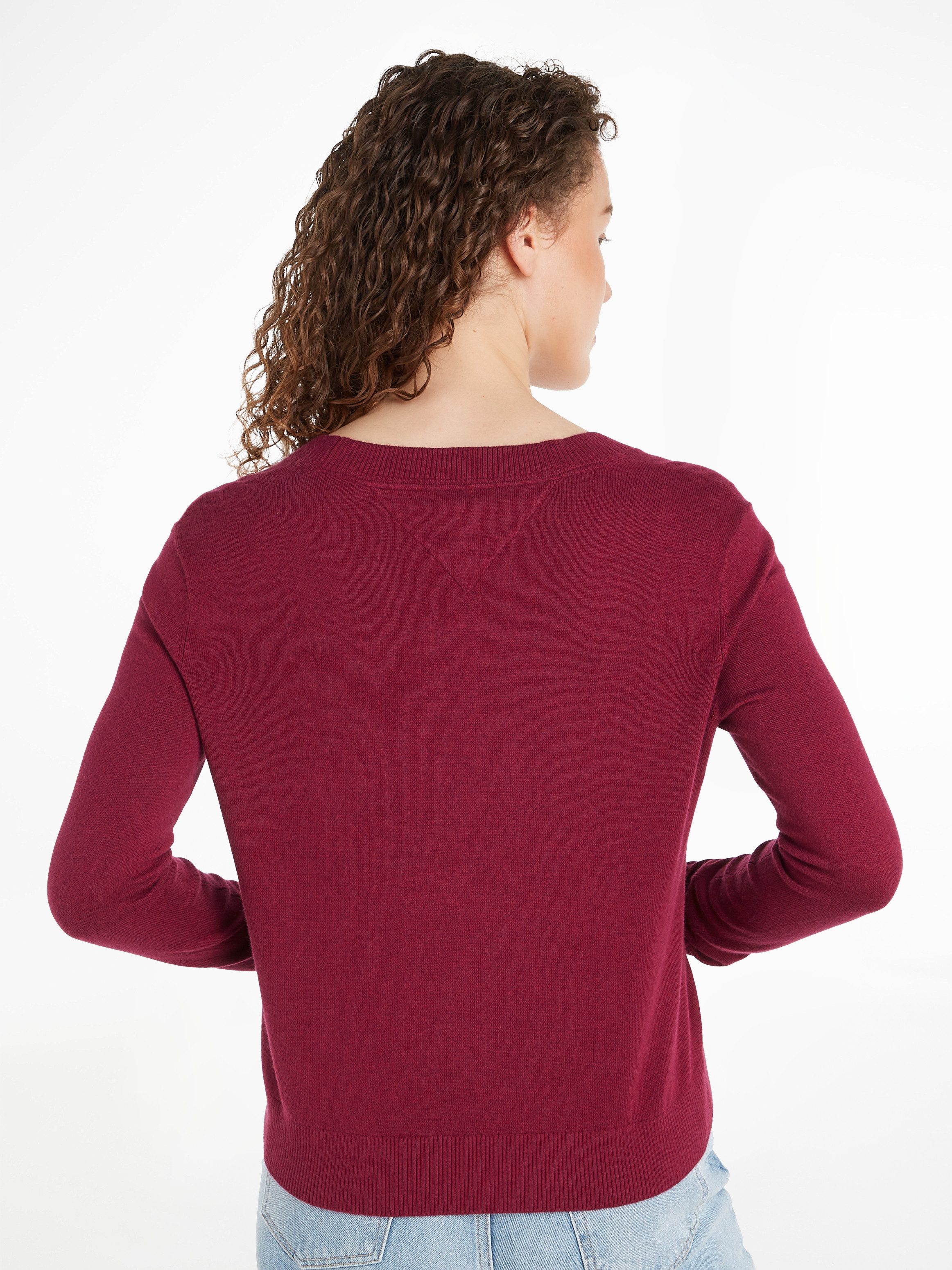 TOMMY JEANS Gebreide trui TJW ESSENTIAL VNECK SWEATER EXT
